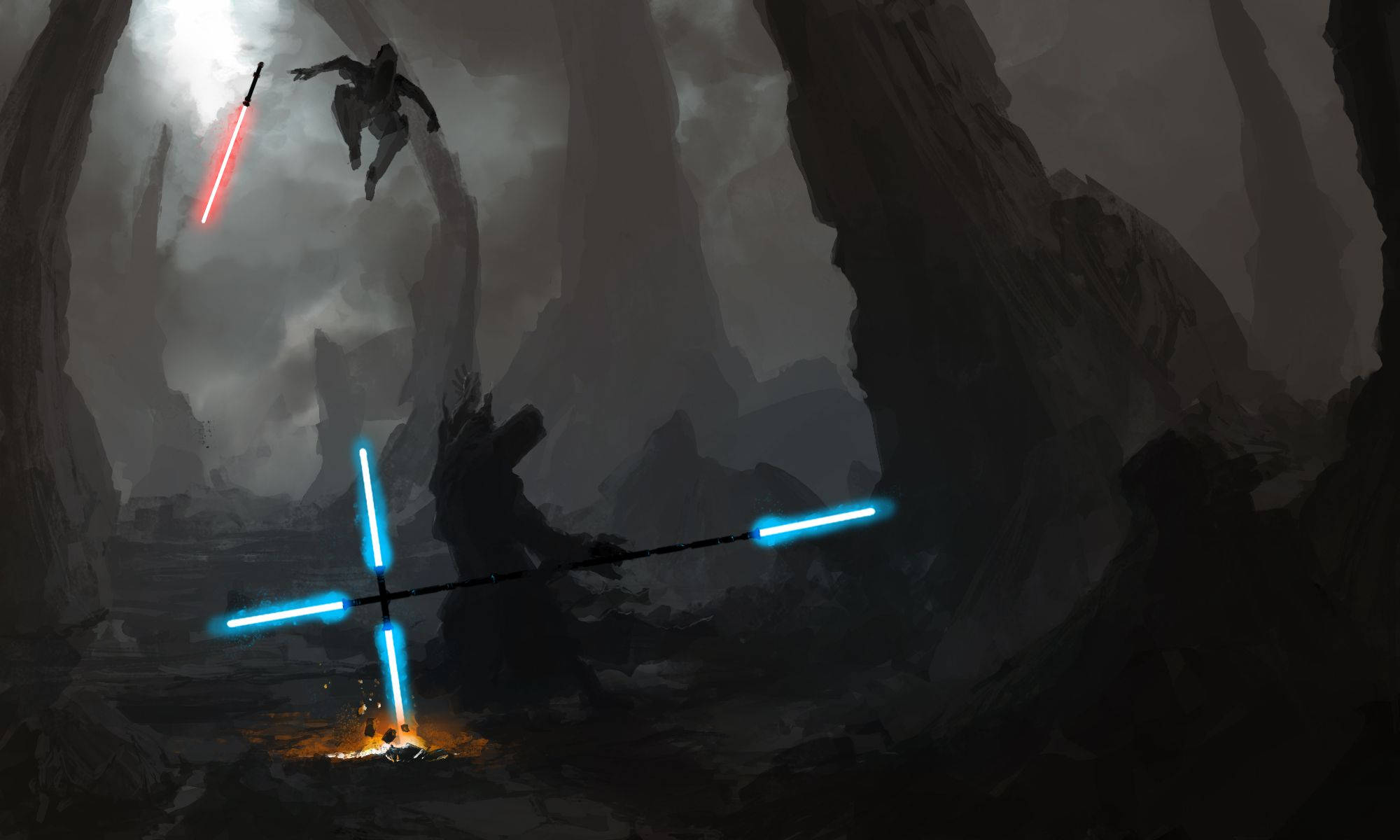 Sith And Jedi Battle Background
