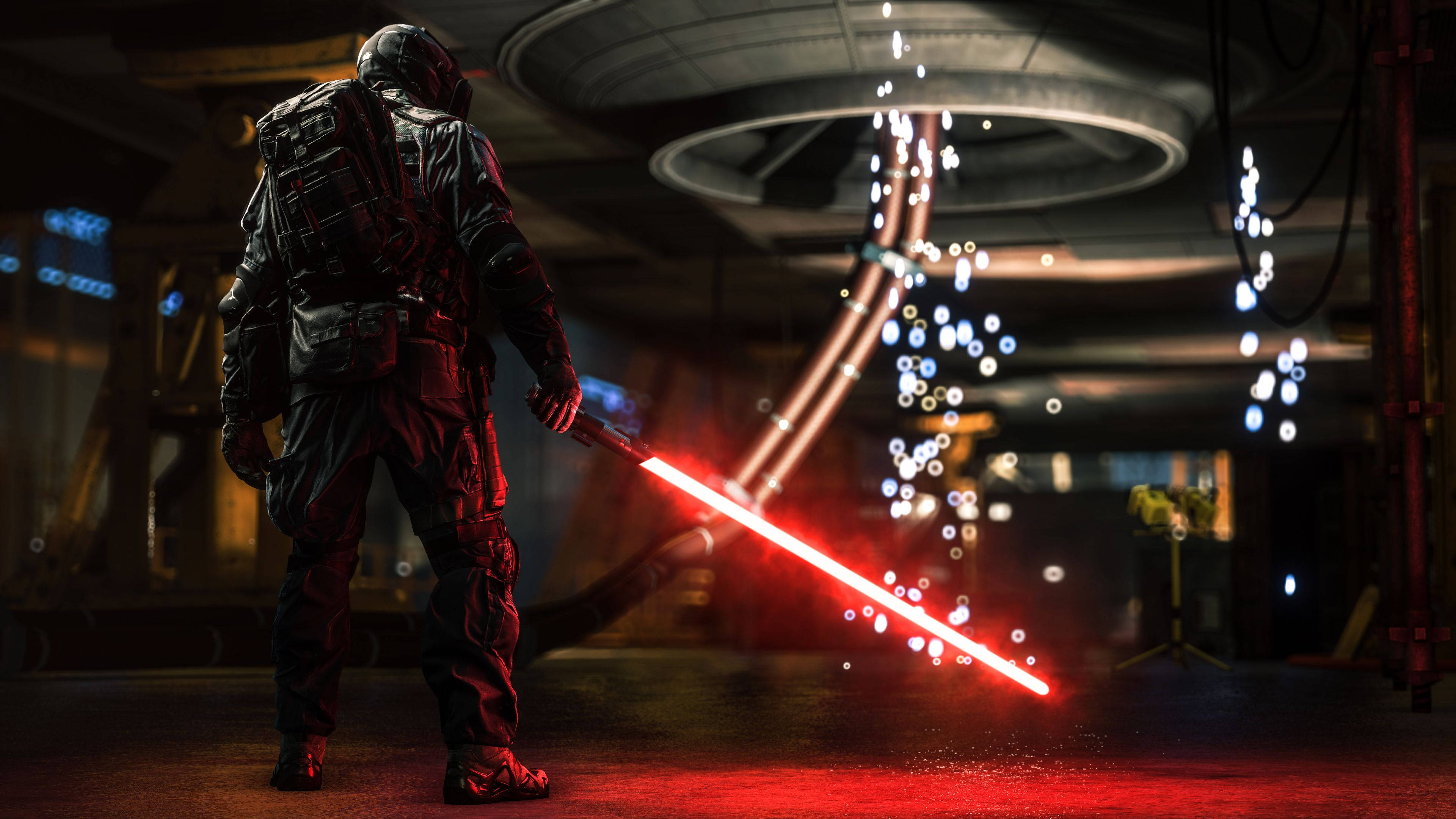 Sith With Lightsaber Background