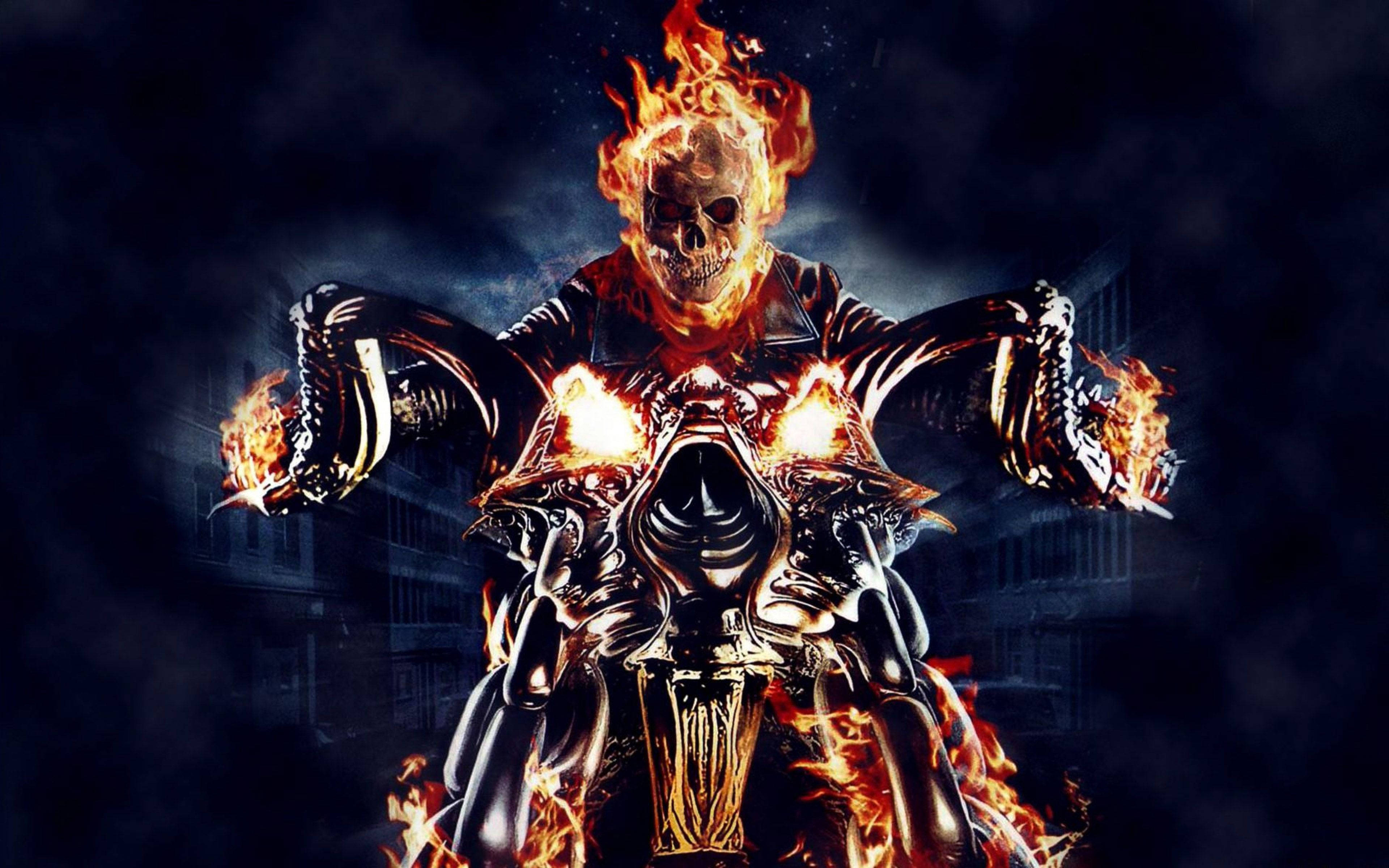Skeleton Rider Motorcycle Background