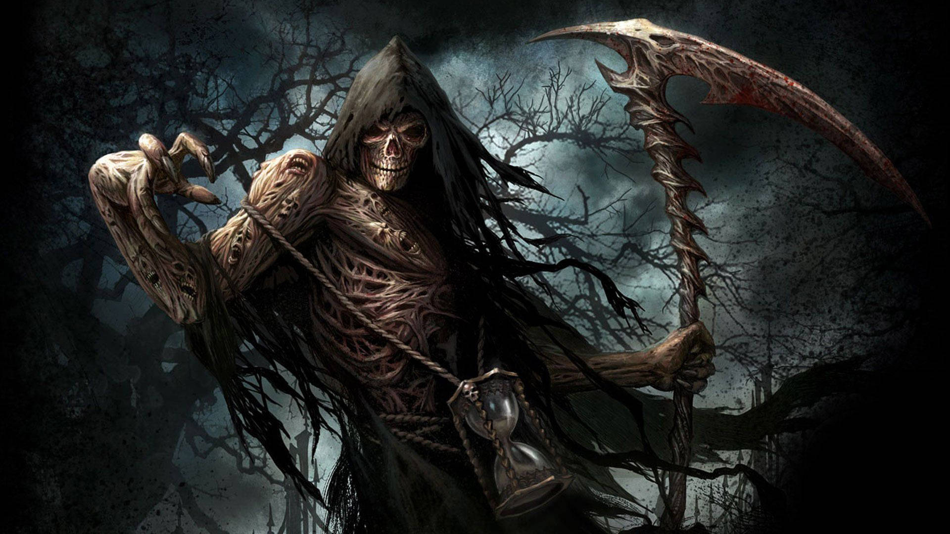Skull Head Grim Reaper Background