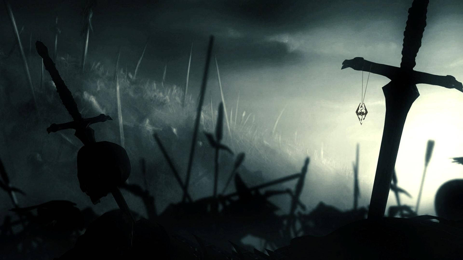 Skyrim Warrior Battlefield Background