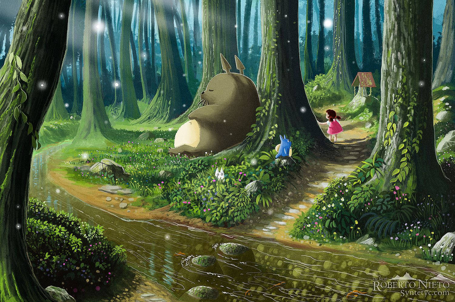 Sleeping Totoro Forest Tree Background