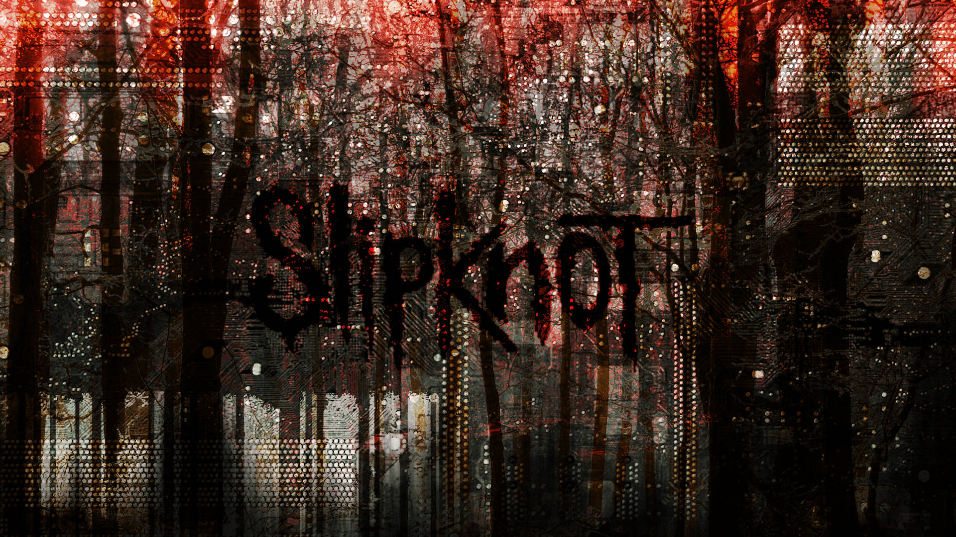 Slipknot Band Name With Blood Background