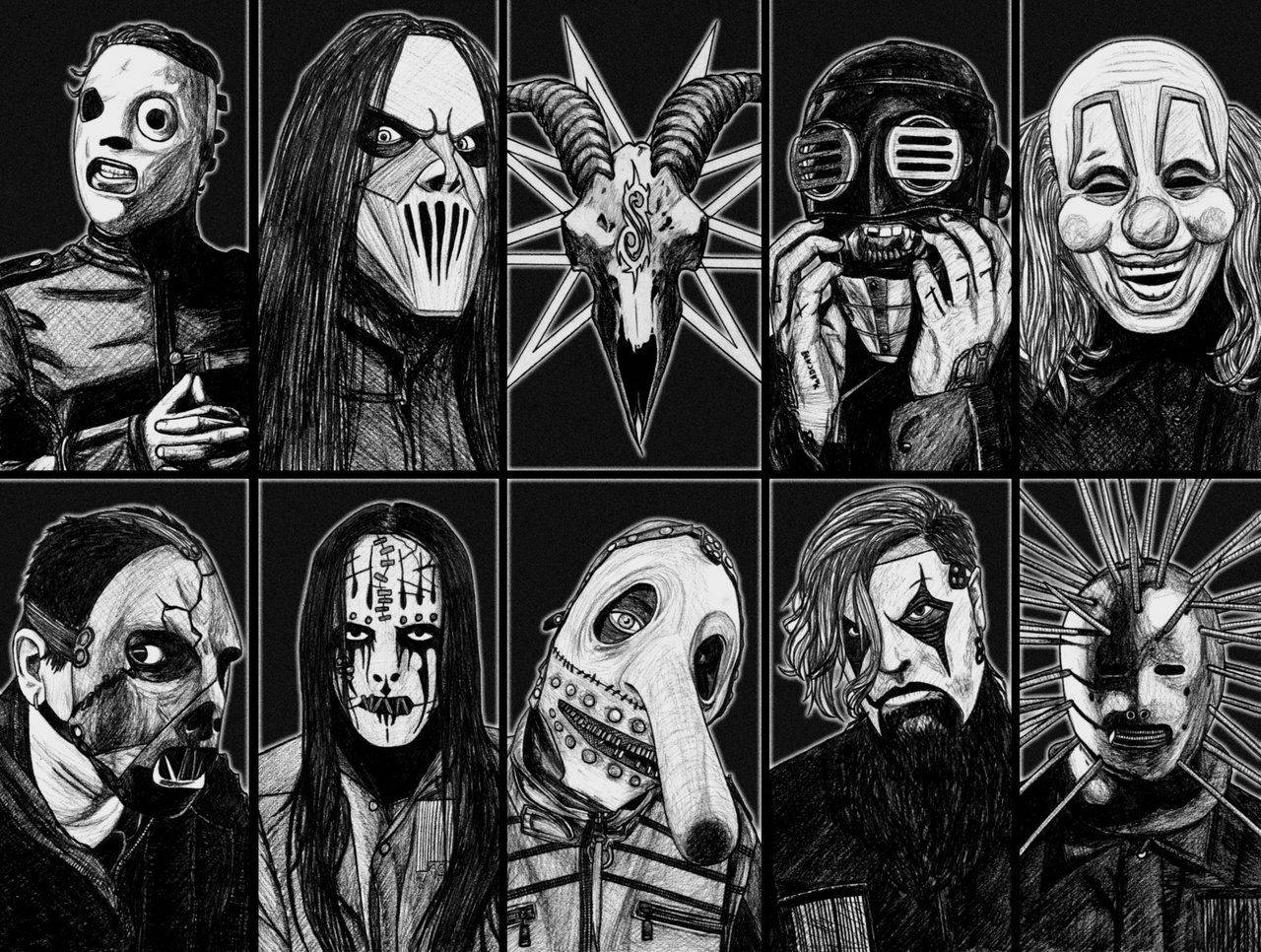 Slipknot Members Fan Art Drawing Background