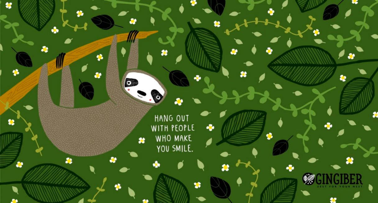 Sloth Cartoon Poster Background