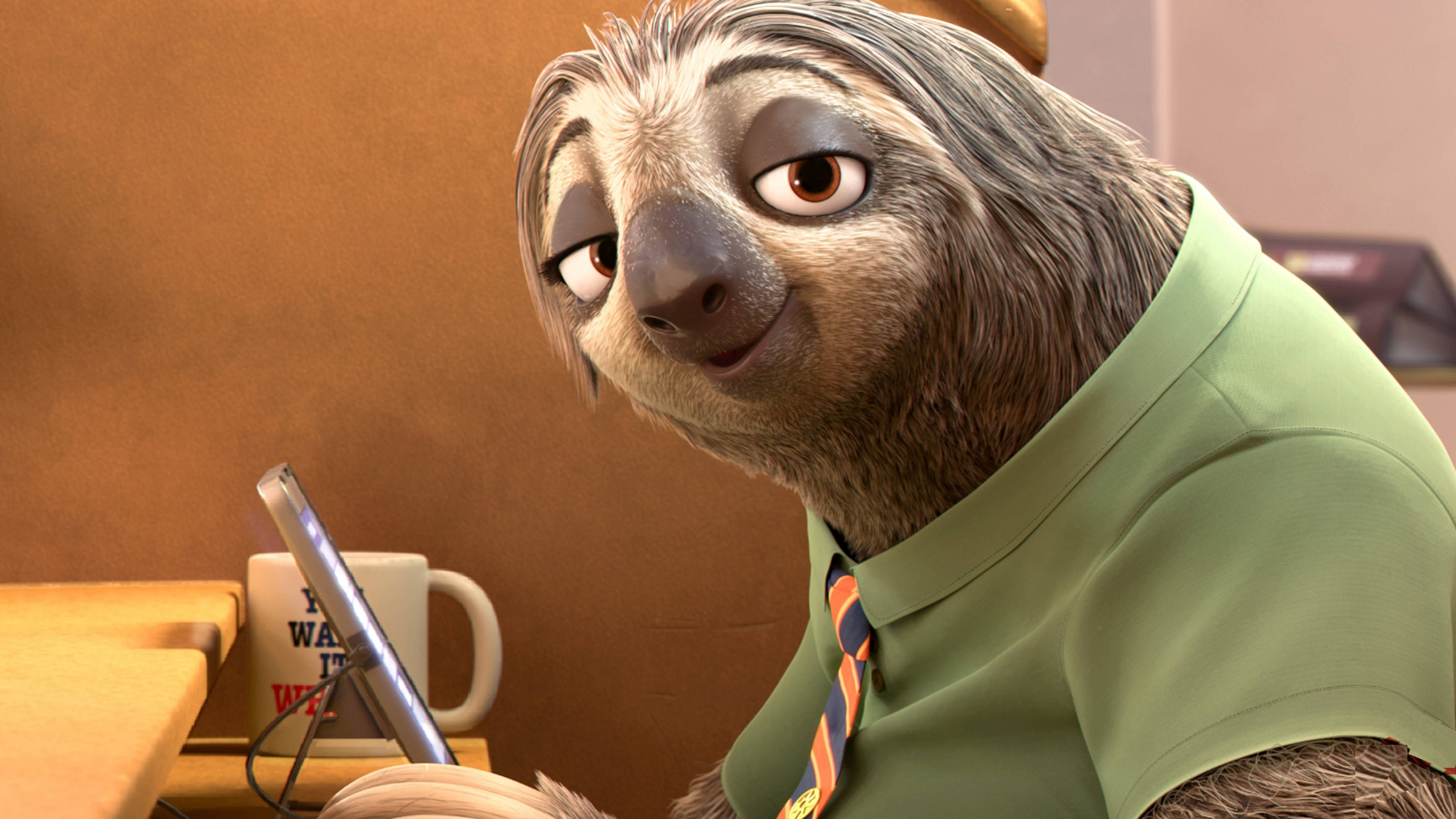 Sloth In Zootopia Movie Background