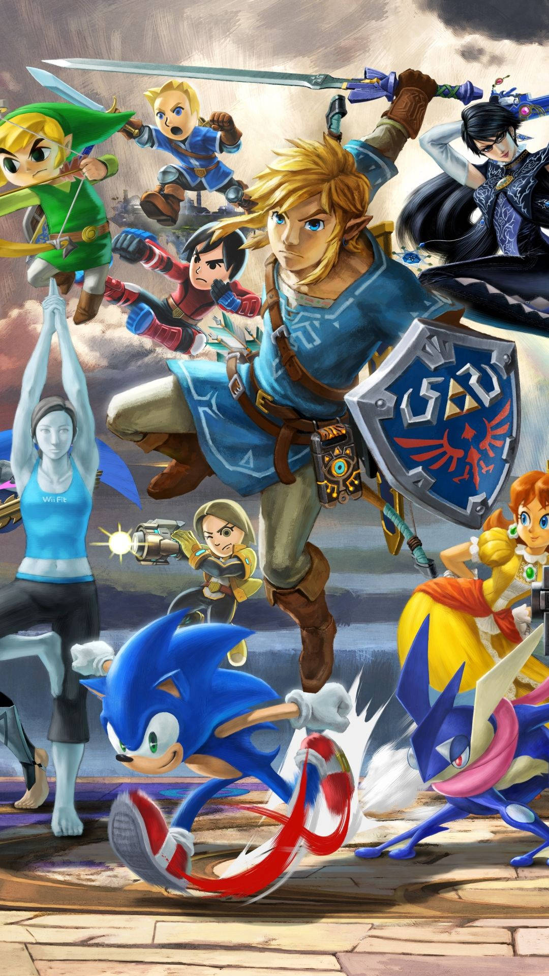 Smash Ultimate Fighters On Attack Background