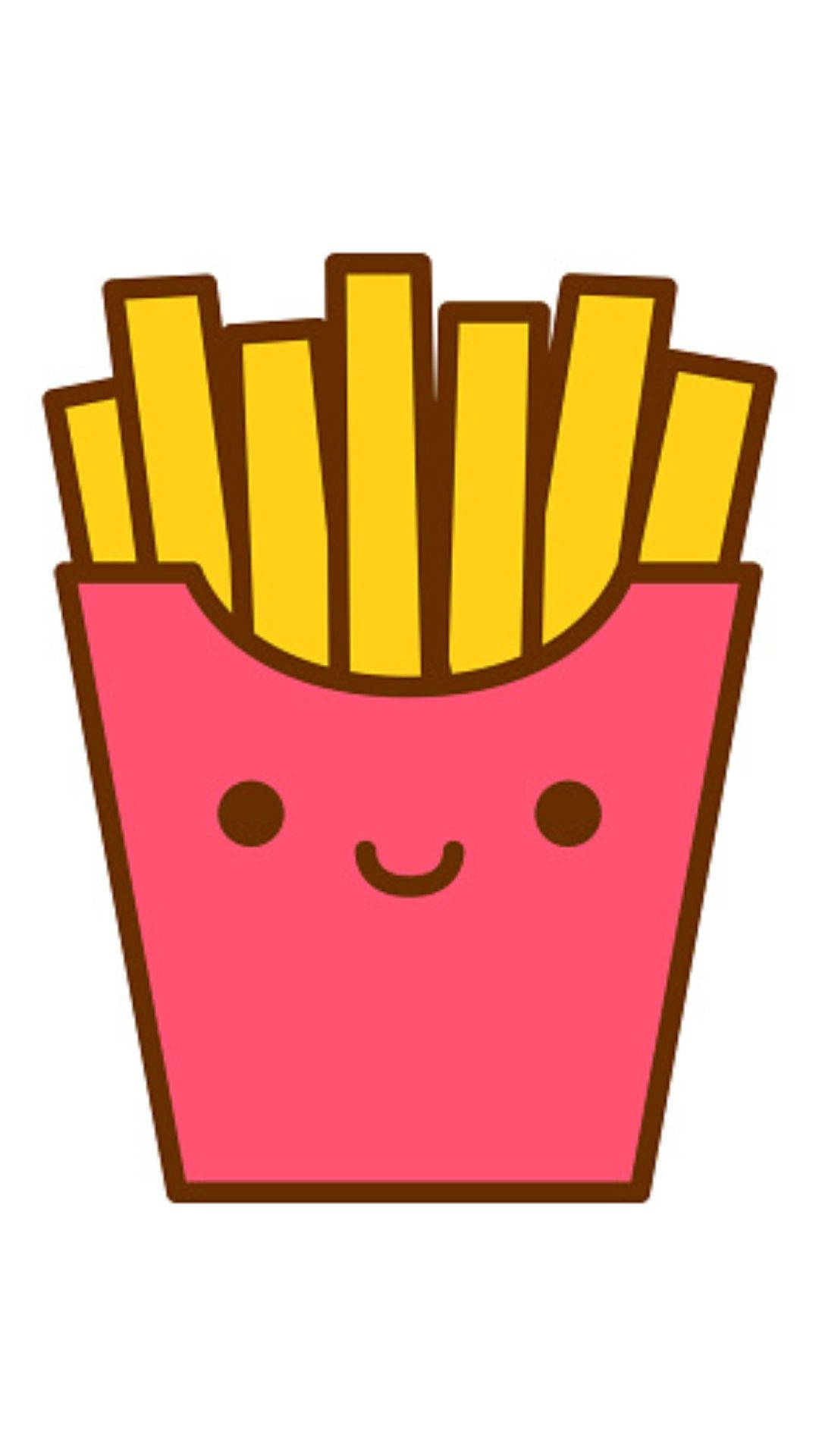 Download Smiling Pink French Fries Wallpaper | Wallpapers.com