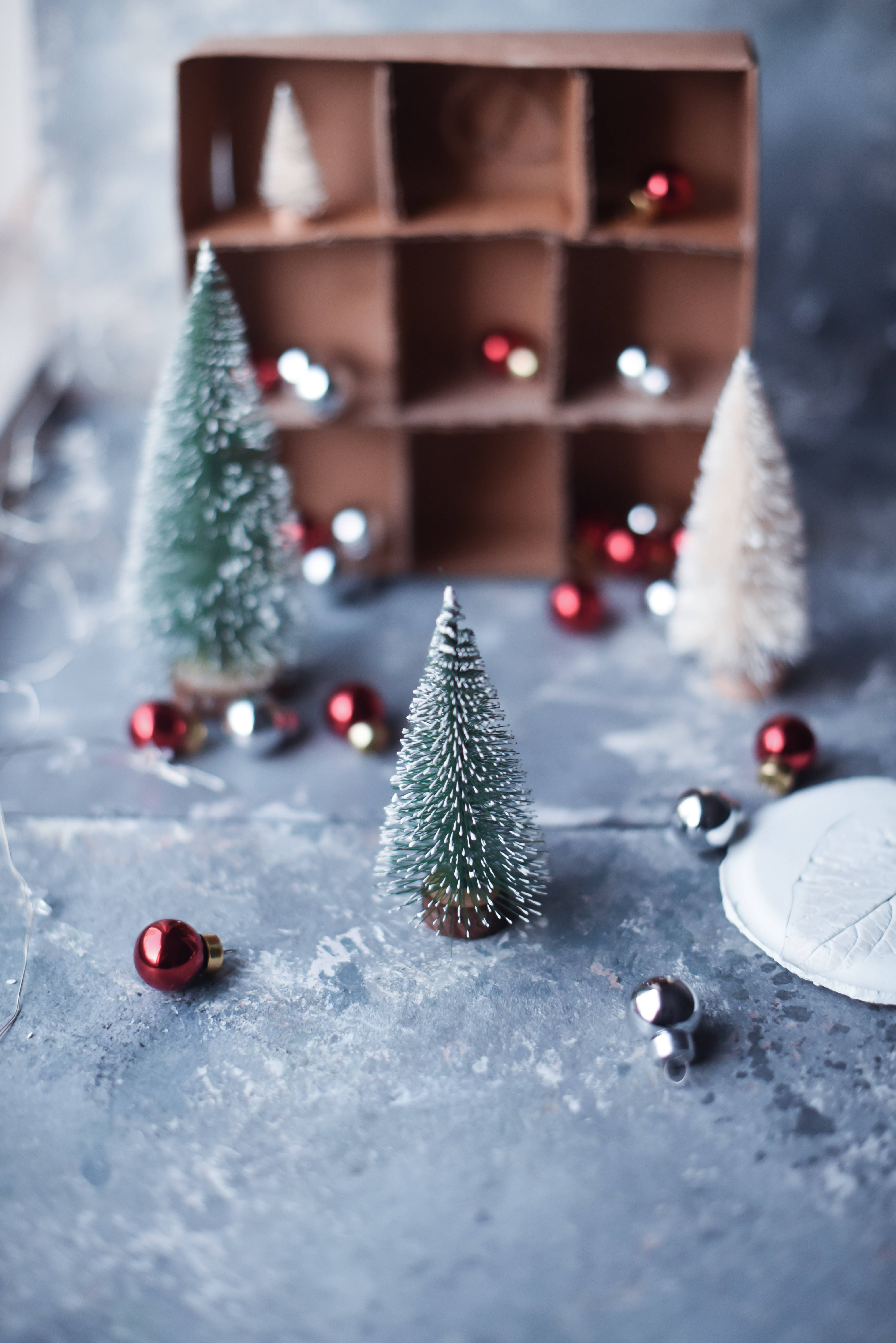 Snowy Christmas Tree Miniatures Background