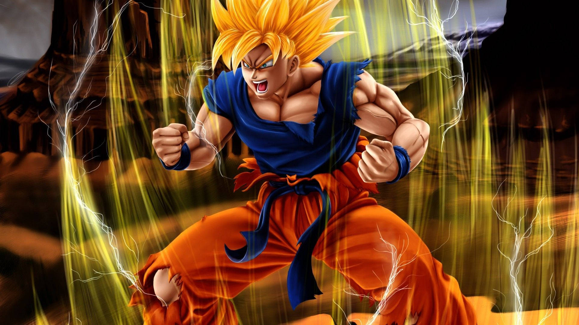 Son Goku Super Saiyan Form Dbz Background