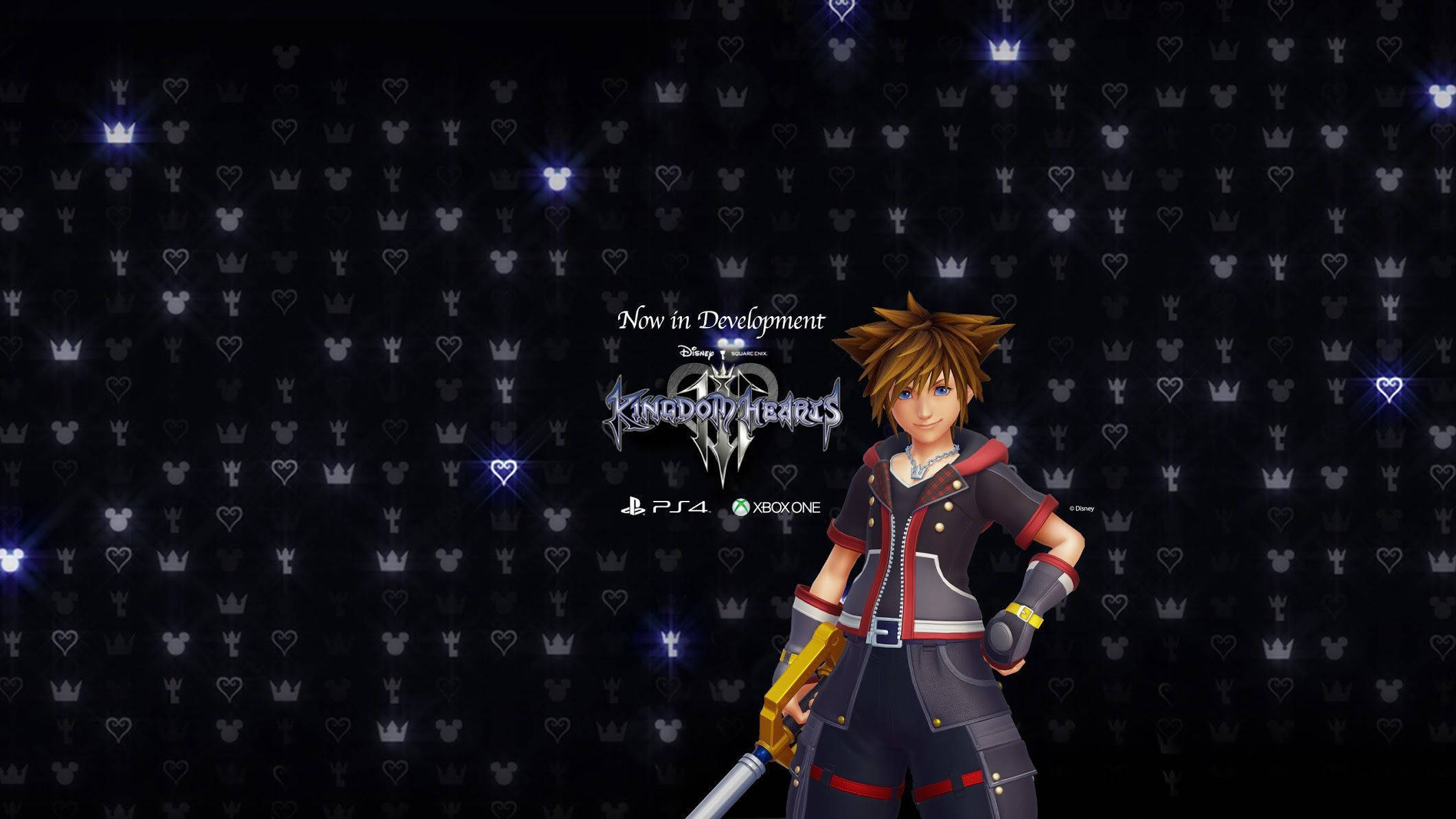 Sora's Keyblade In Kingdom Hearts 3 Background