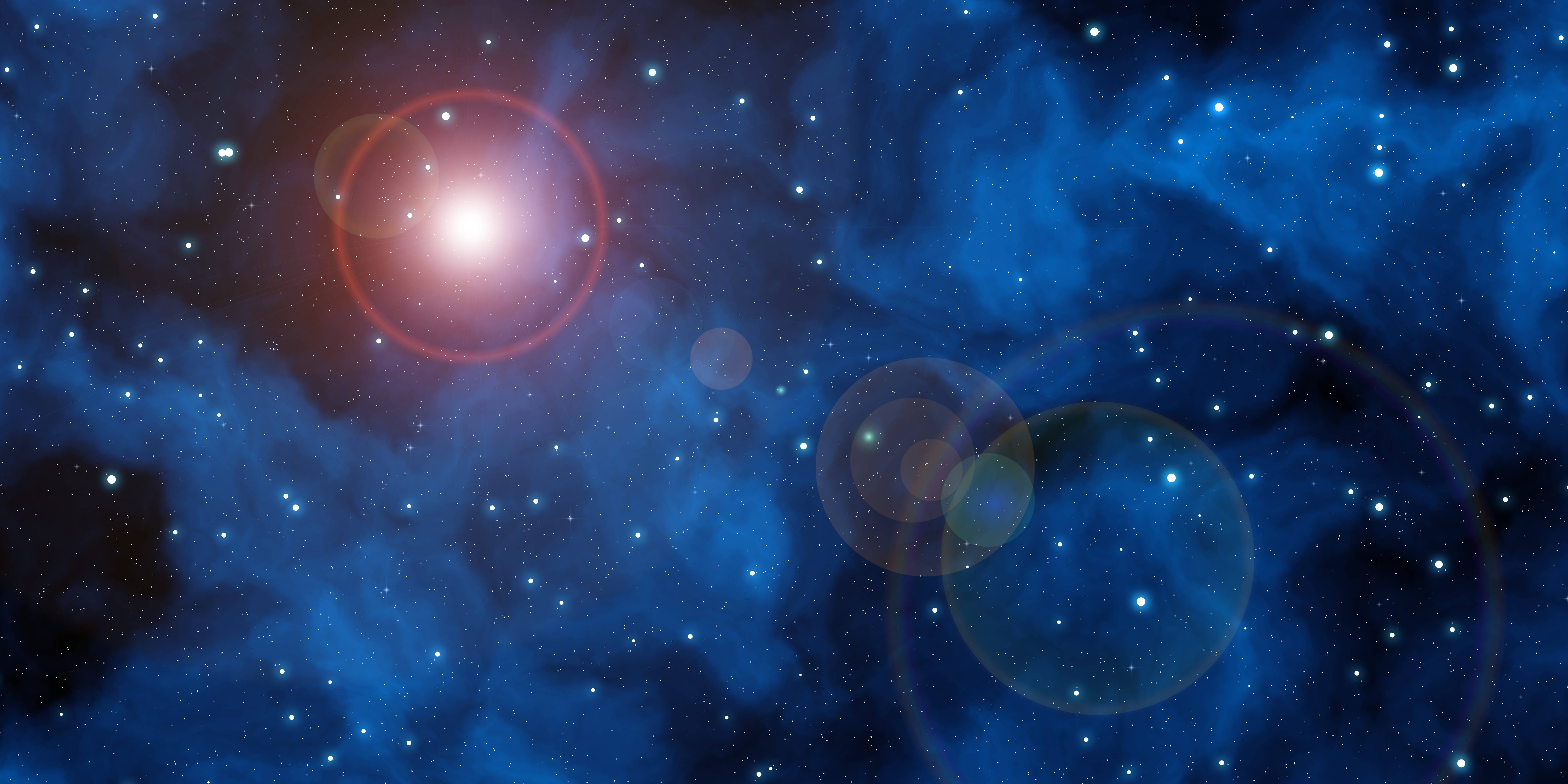 Space Blue Nebula With Stars Background