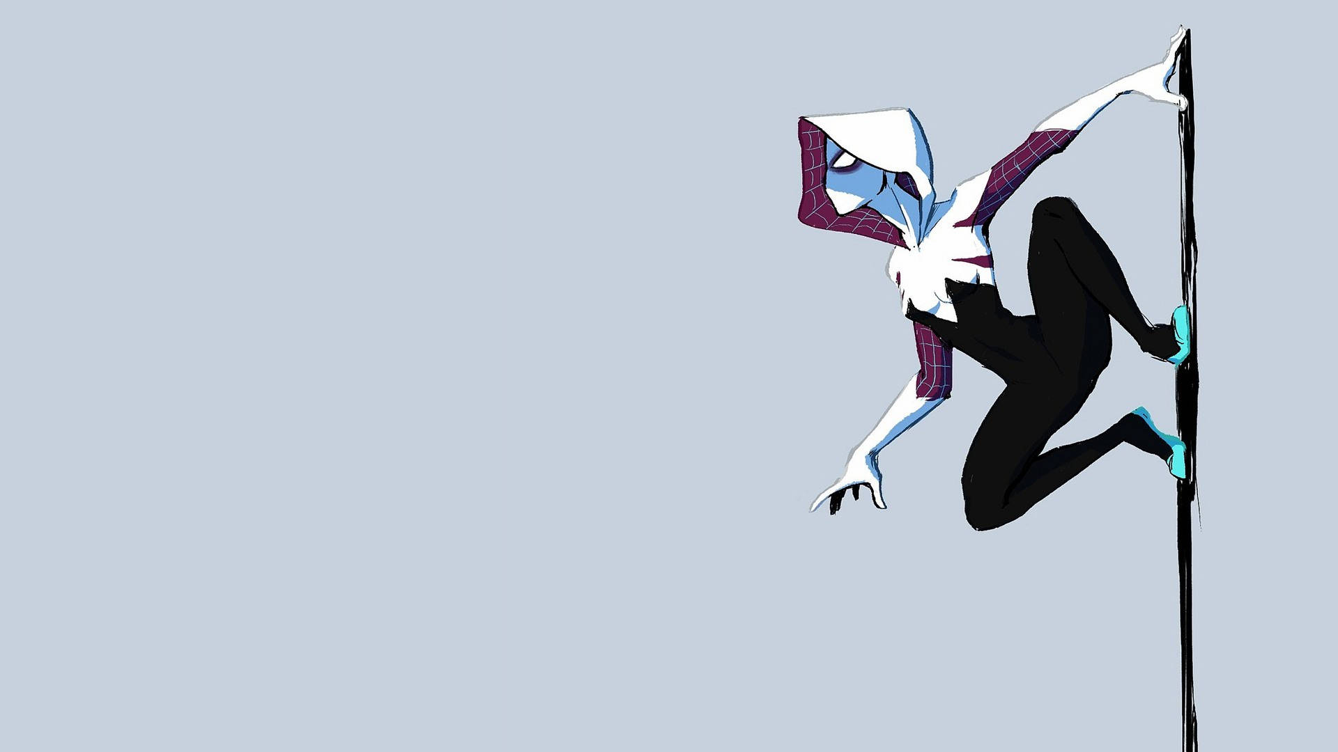 Spider Gwen Clinging On Wall Background