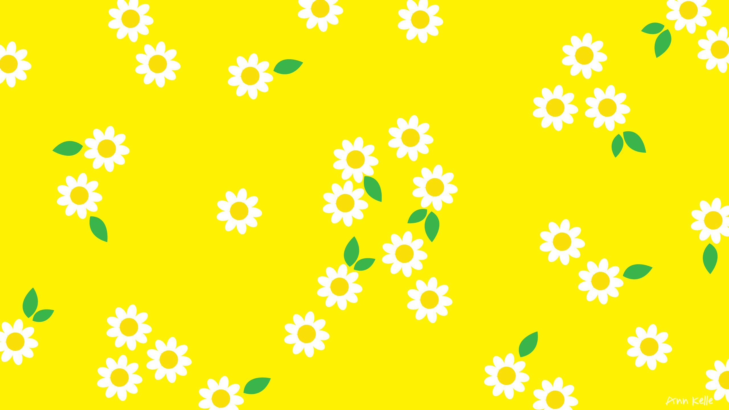 Spring Desktop White Flower Pattern Background