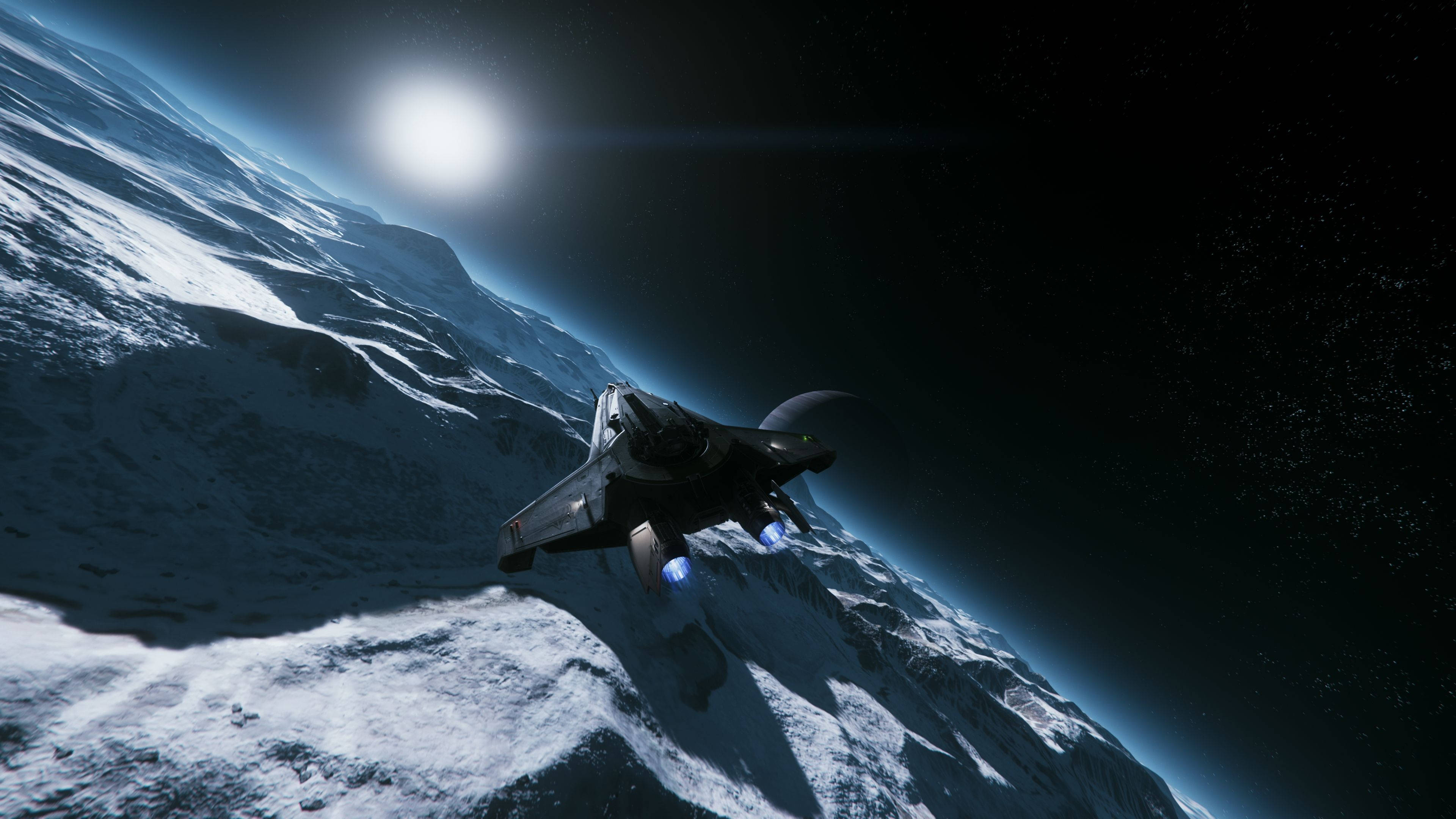 Star Citizen Flying To The Star Background