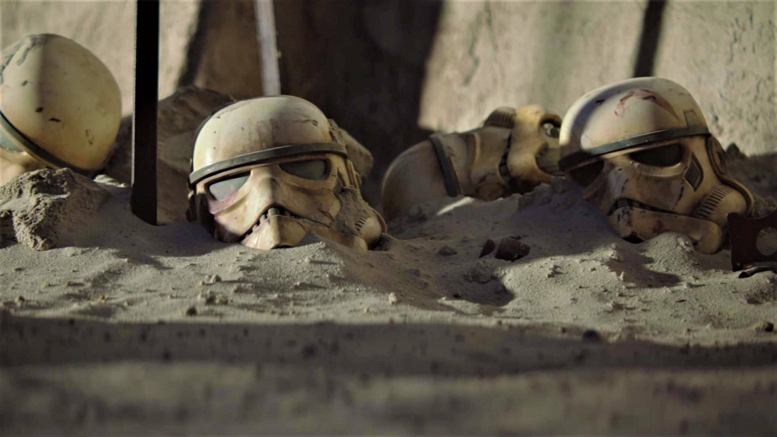 Star Wars Stormtroopers In The Sand Background