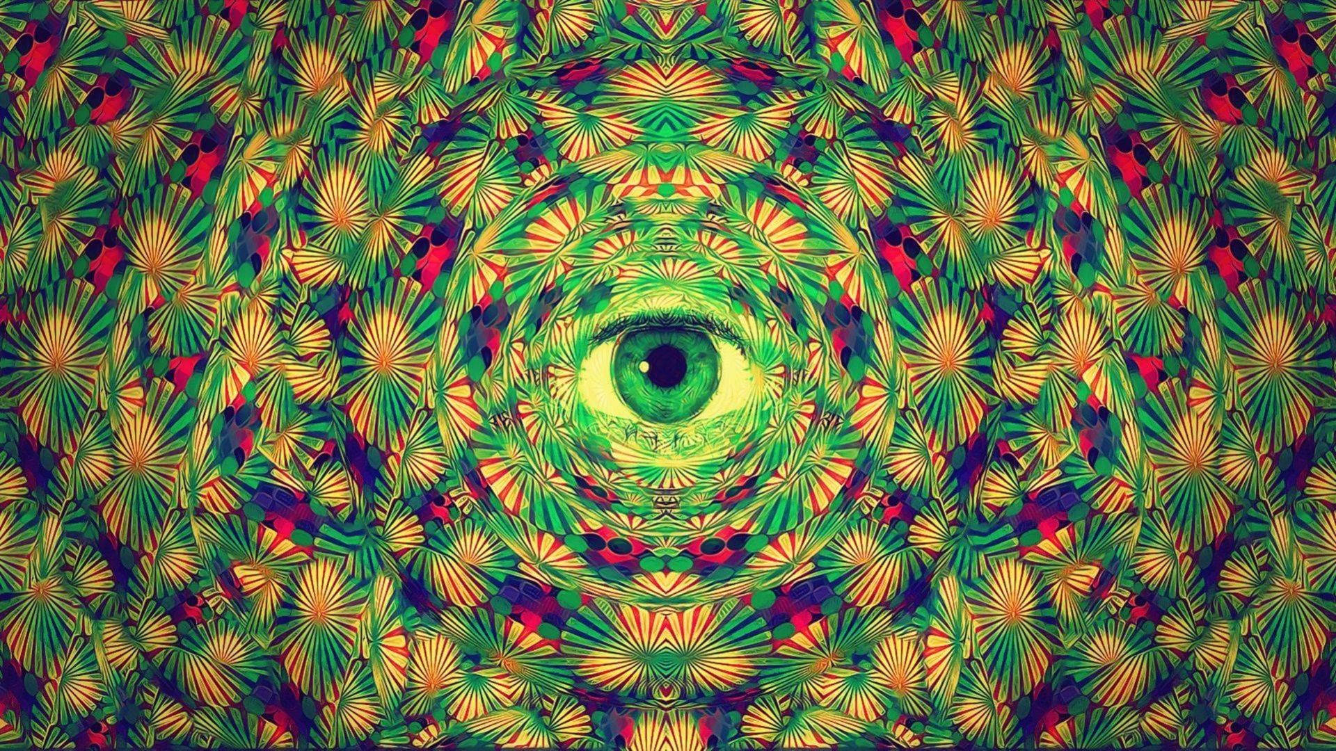Starring Eyes In A Tie Dye Pattern Background
