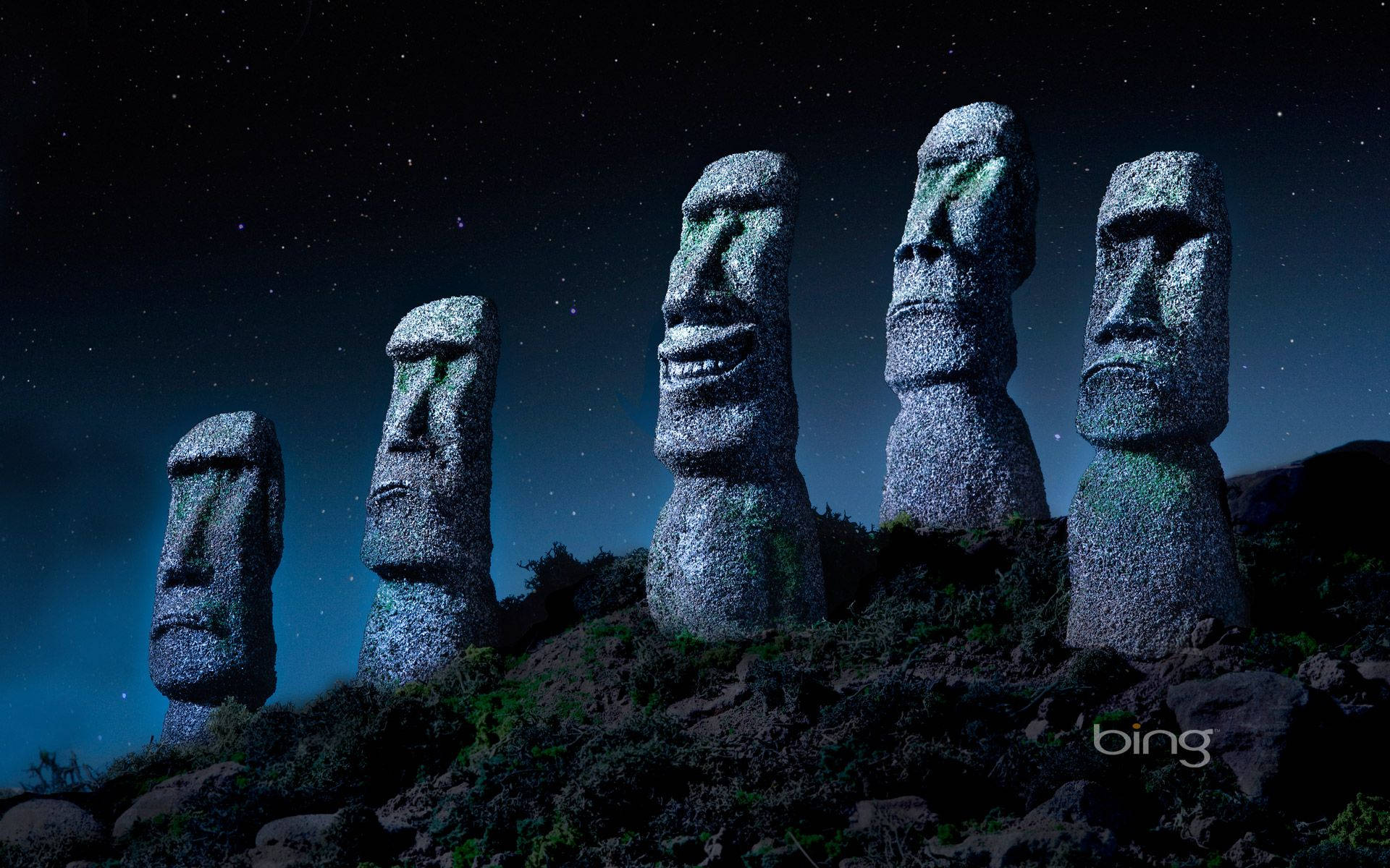 Stone Faces Bing Hd Cover Background