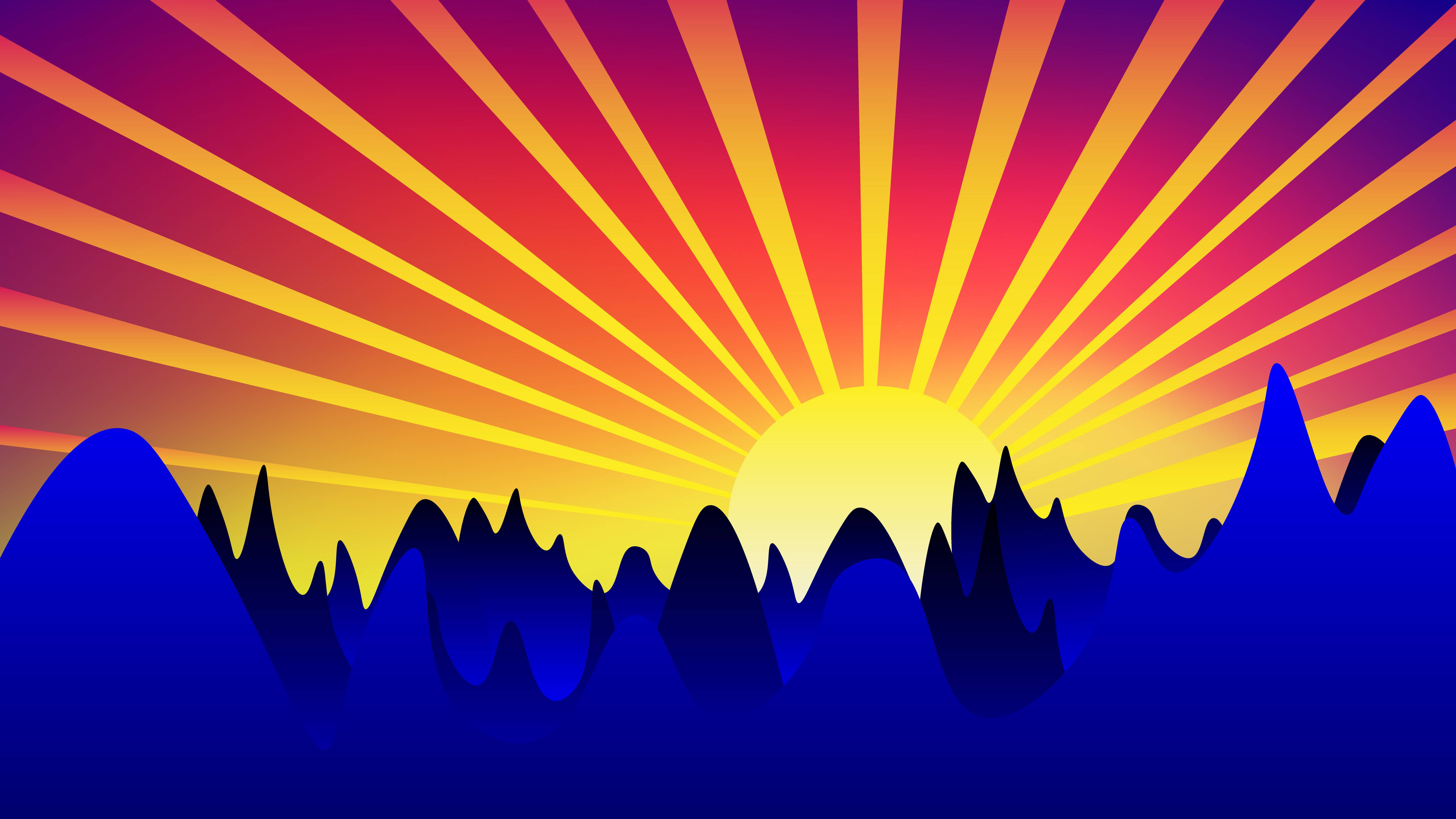 Sunrise Mountain Vector Art Background