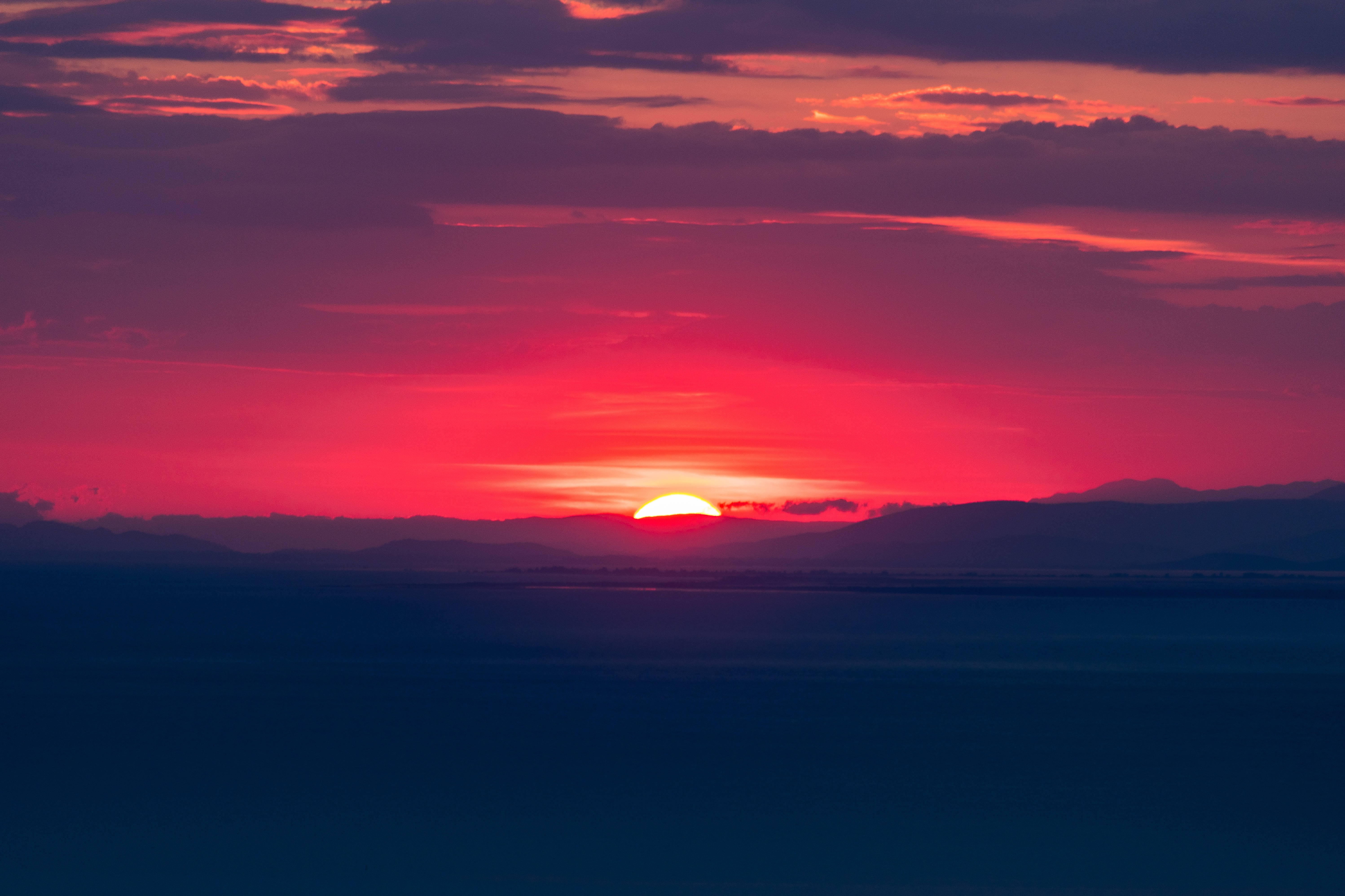 Sunset Horizon In Greece Background