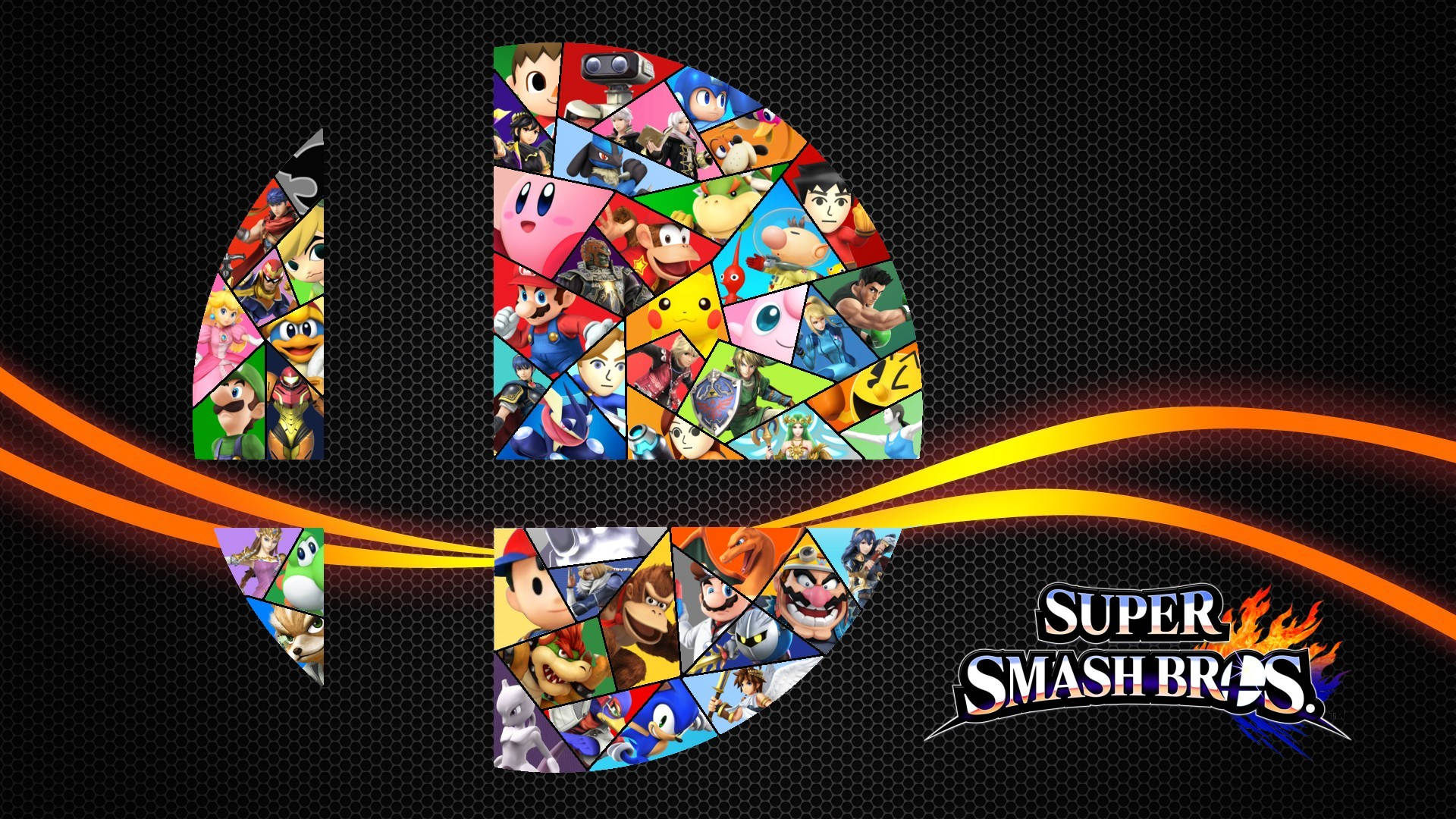 Super Smash Bros Cross Collage Background