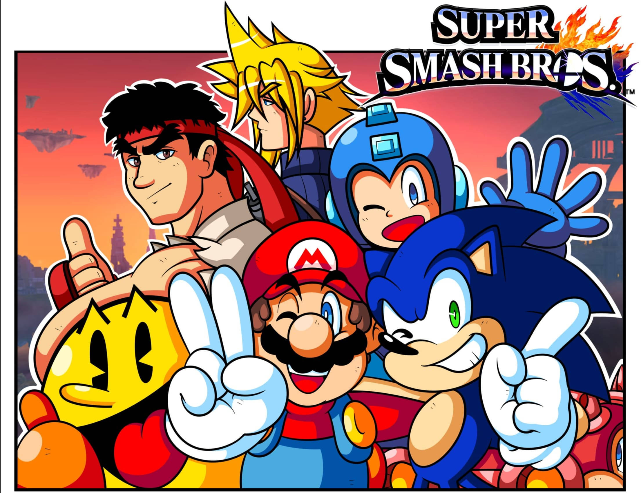 Super Smash Bros Cute Fanart Background