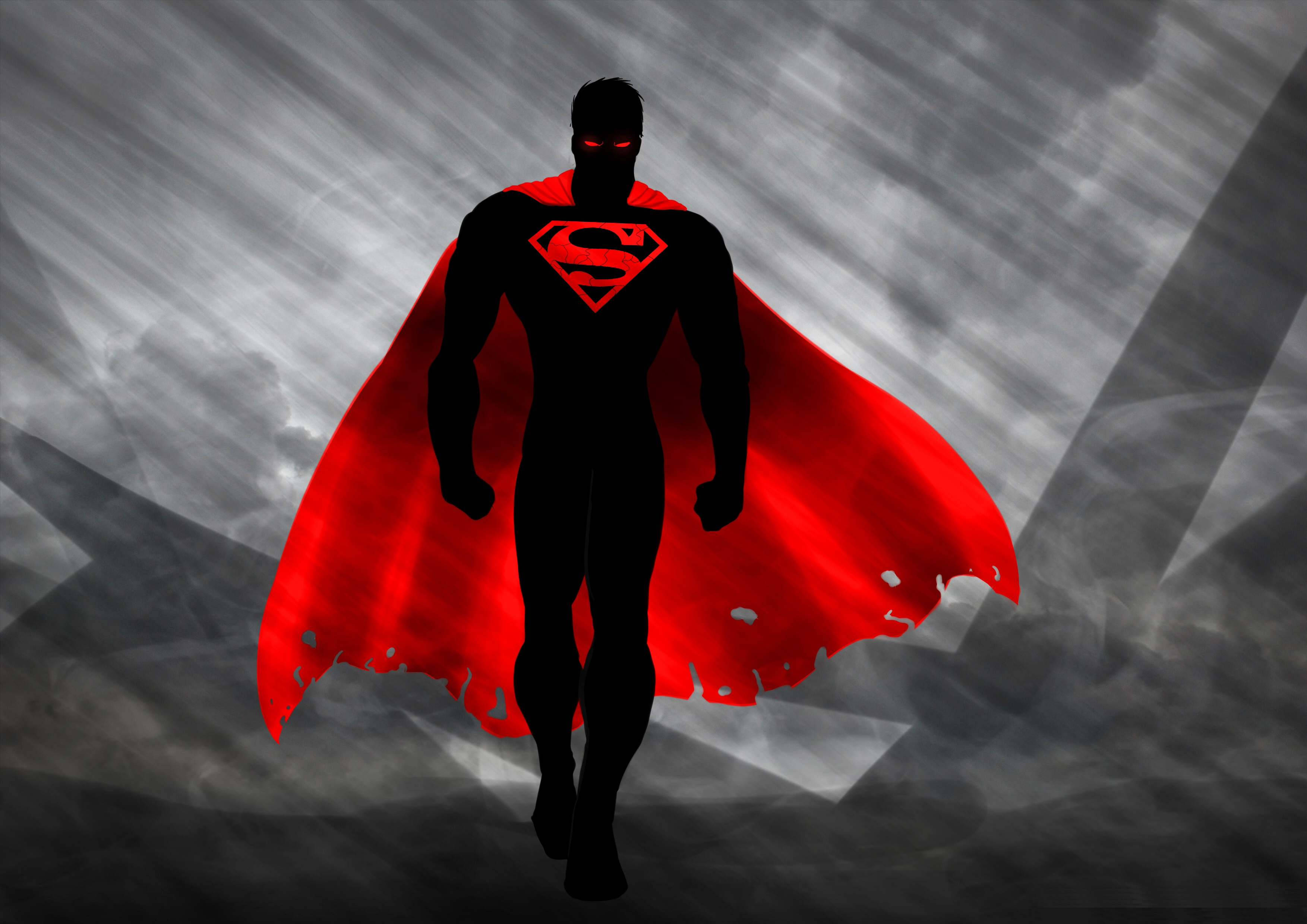 Superhero Silhouette Of Superman Background