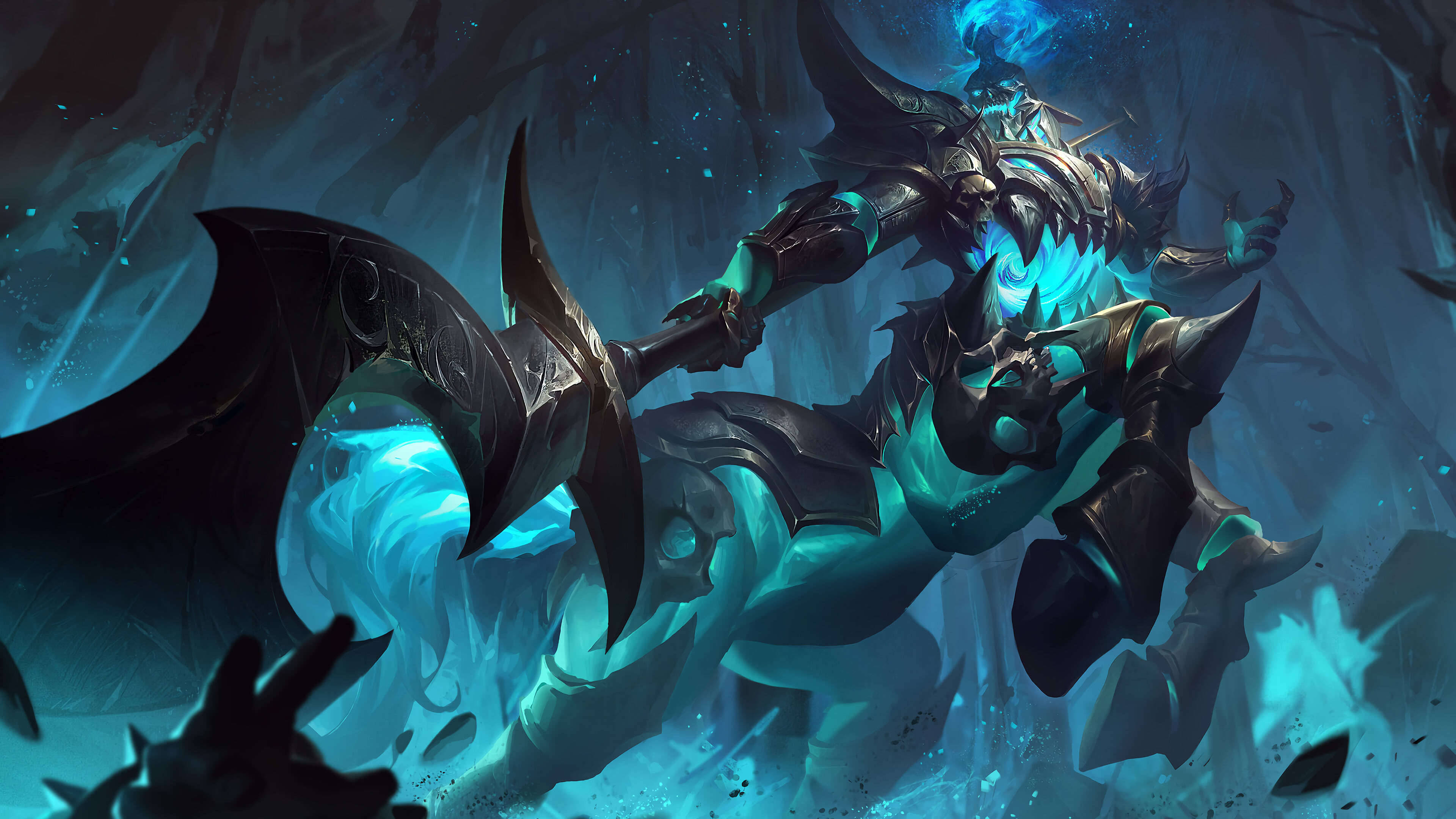 Download Teal Blue 4k Lol Hecarim Wallpaper | Wallpapers.com