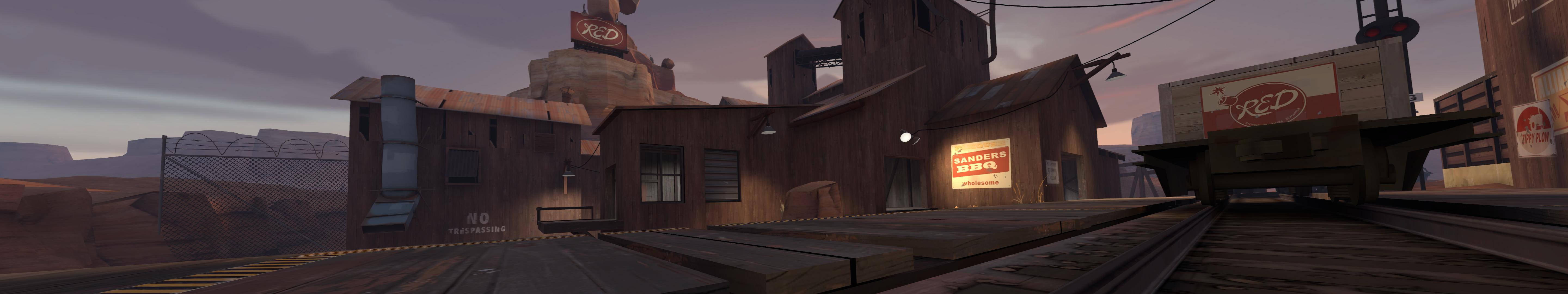 Tf2 Red Industrial Railroad Background