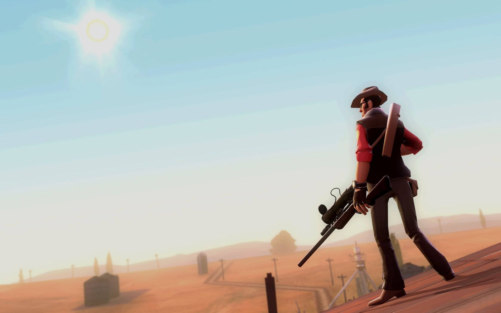 Tf2 Sniper In Country Background