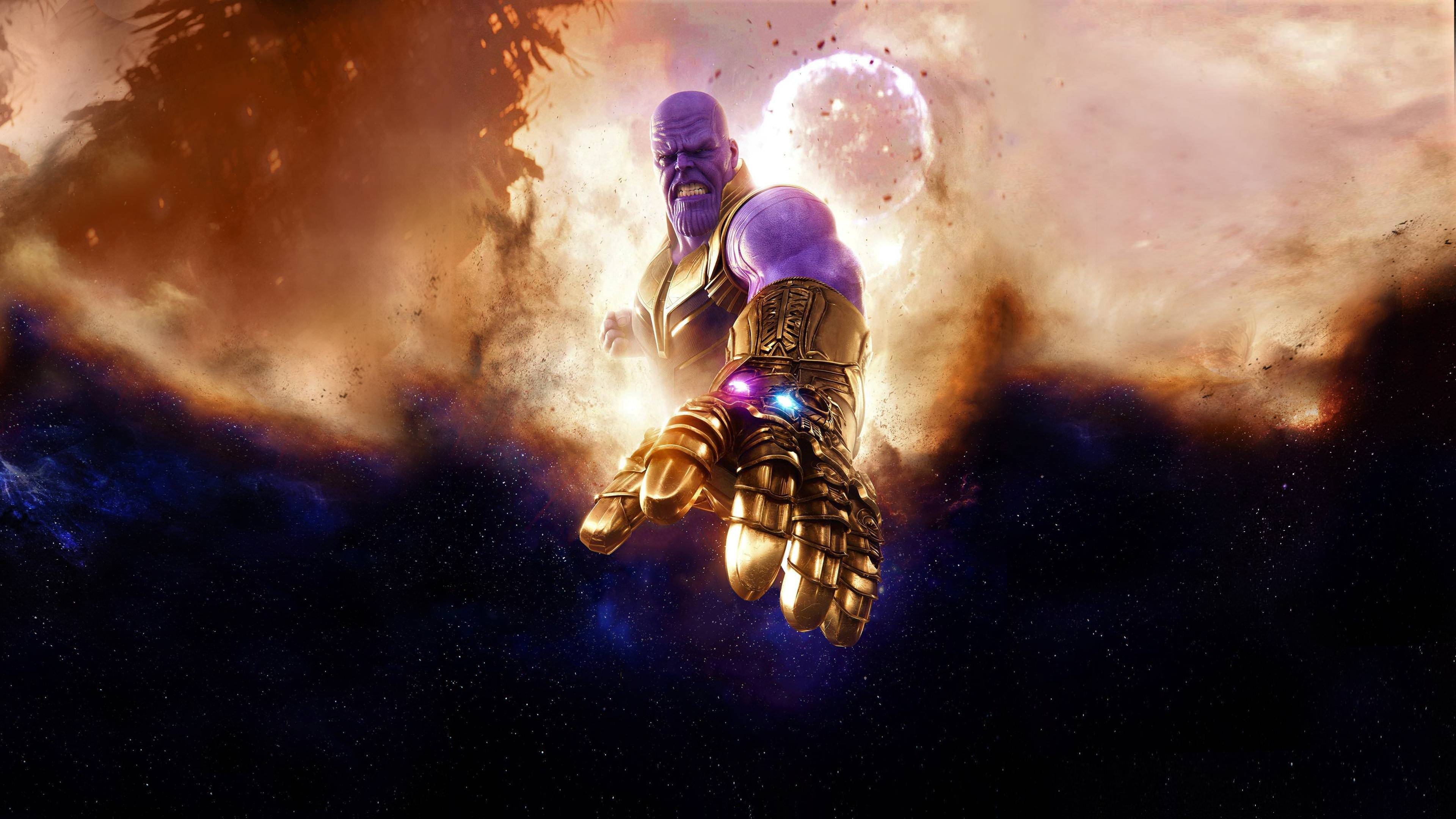 Thanos In Avengers Infinity War Background