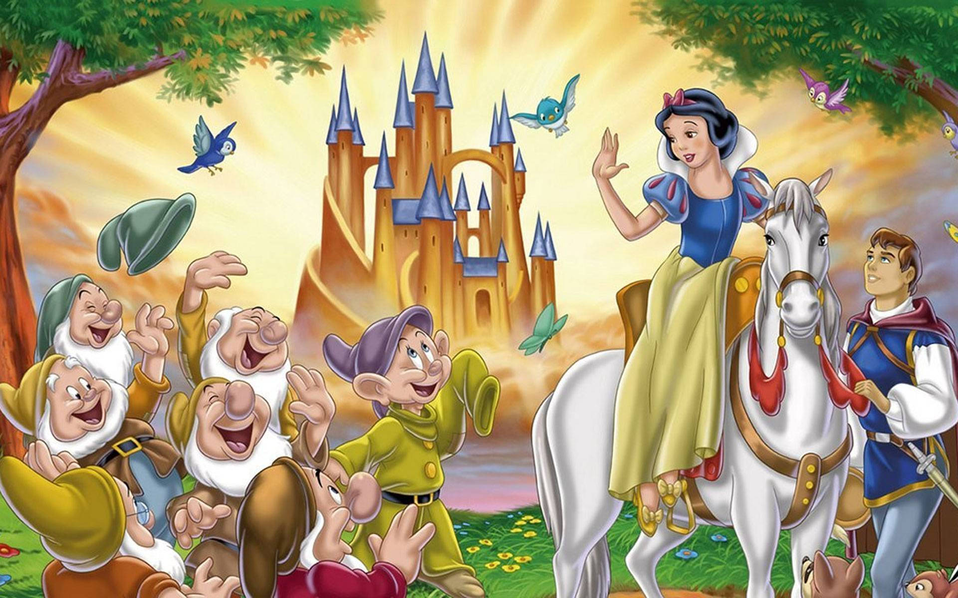 The Seven Dwarfs And Snow White Background
