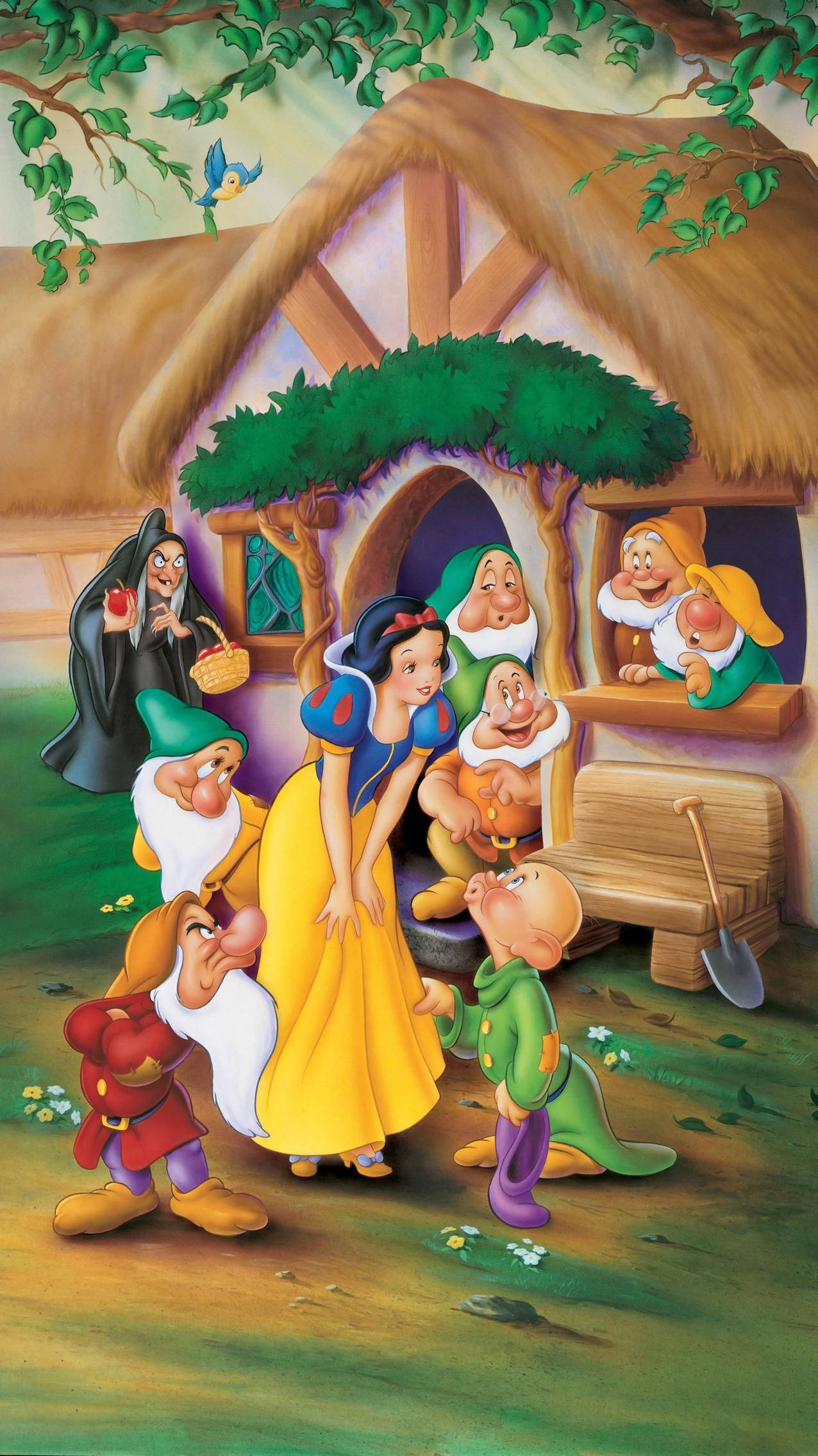 The Witch And Snow White Background