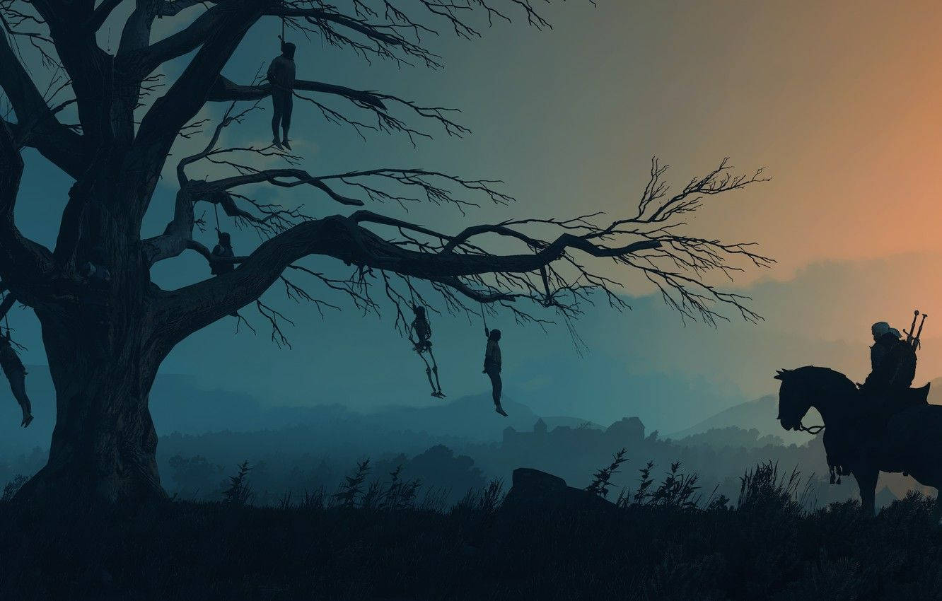 The Witcher 3 Geralt Hanged Man Tree Background