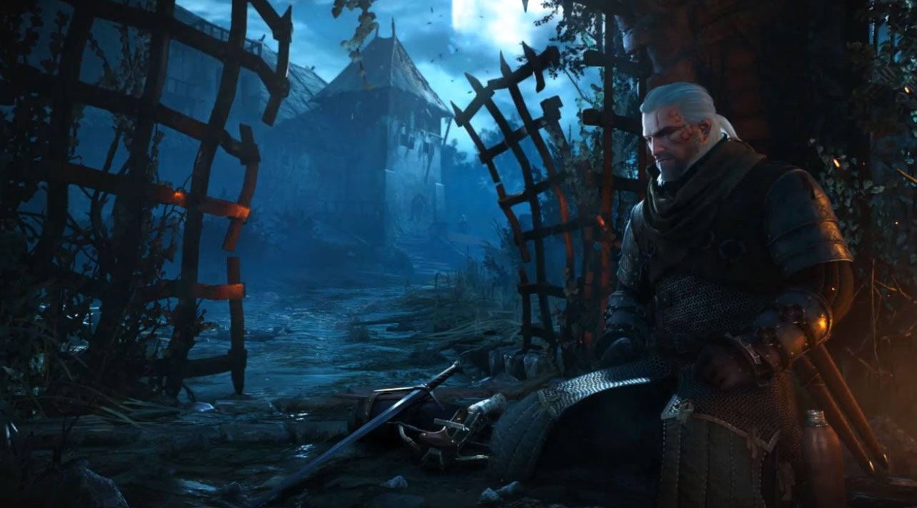 The Witcher 3 Hearts Of Stone Geralt To Town Ruins Background