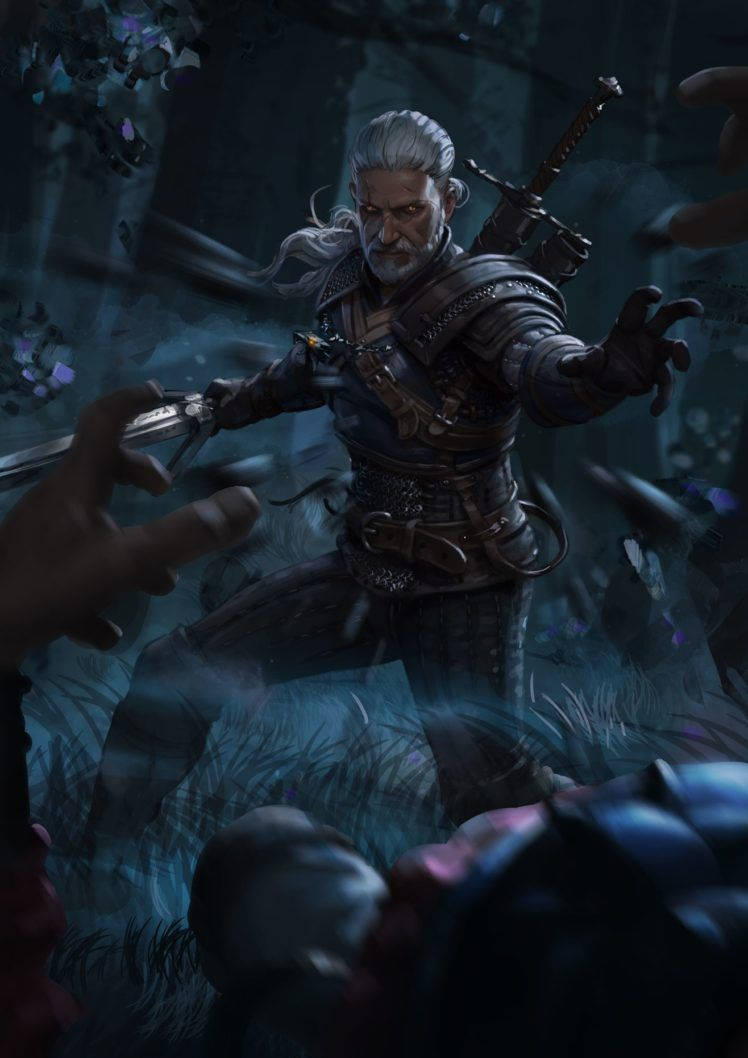 The Witcher 3 Wild Hunt Geralt Combat Magic Background