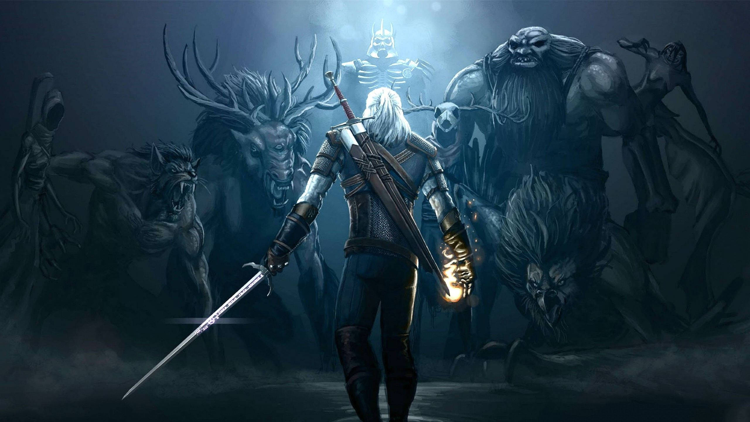 The Witcher 3 Wild Hunt Geralt Facing Demons Background