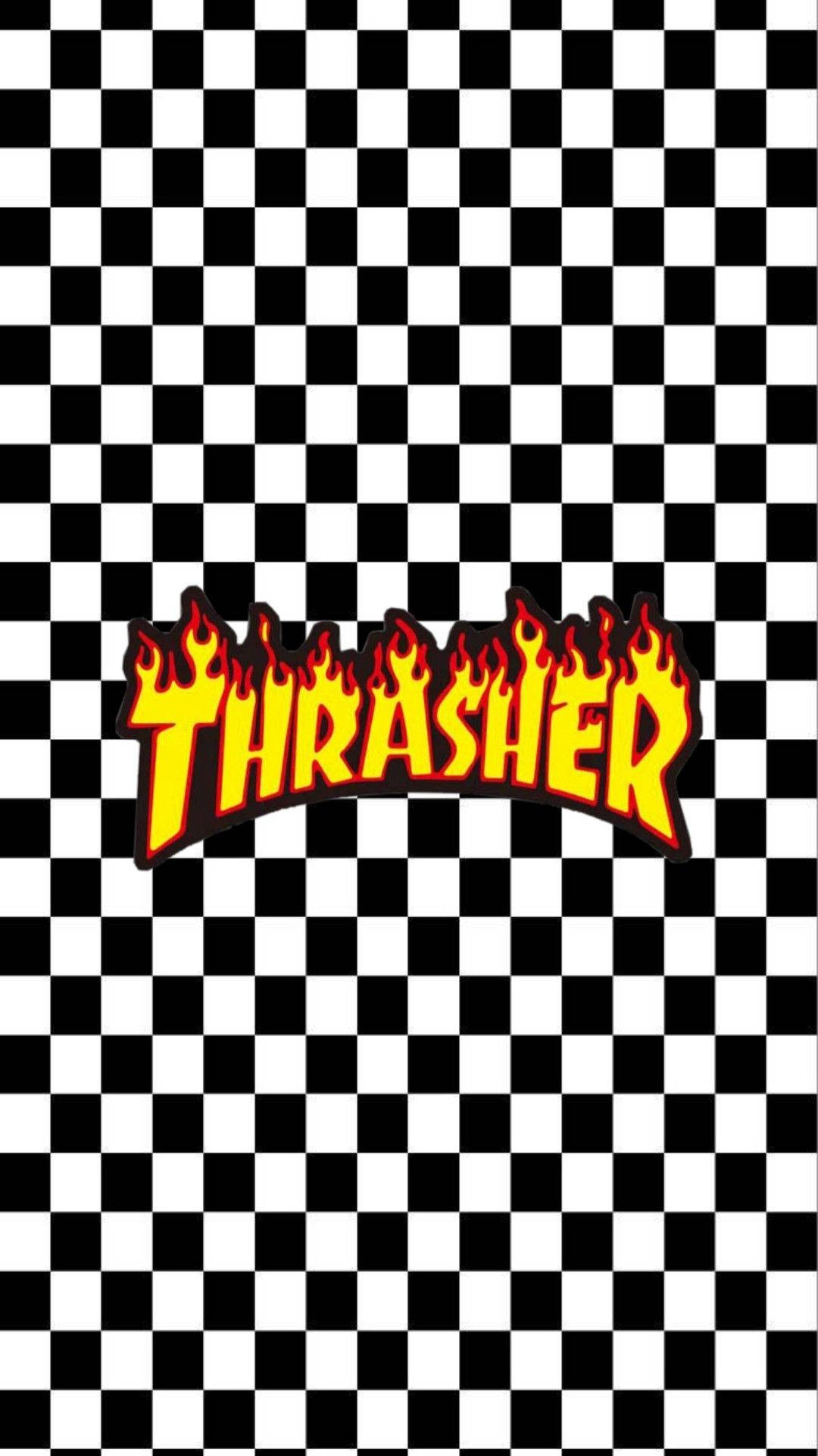 Download Thrasher Checkered Pattern Wallpaper Wallpapers Com