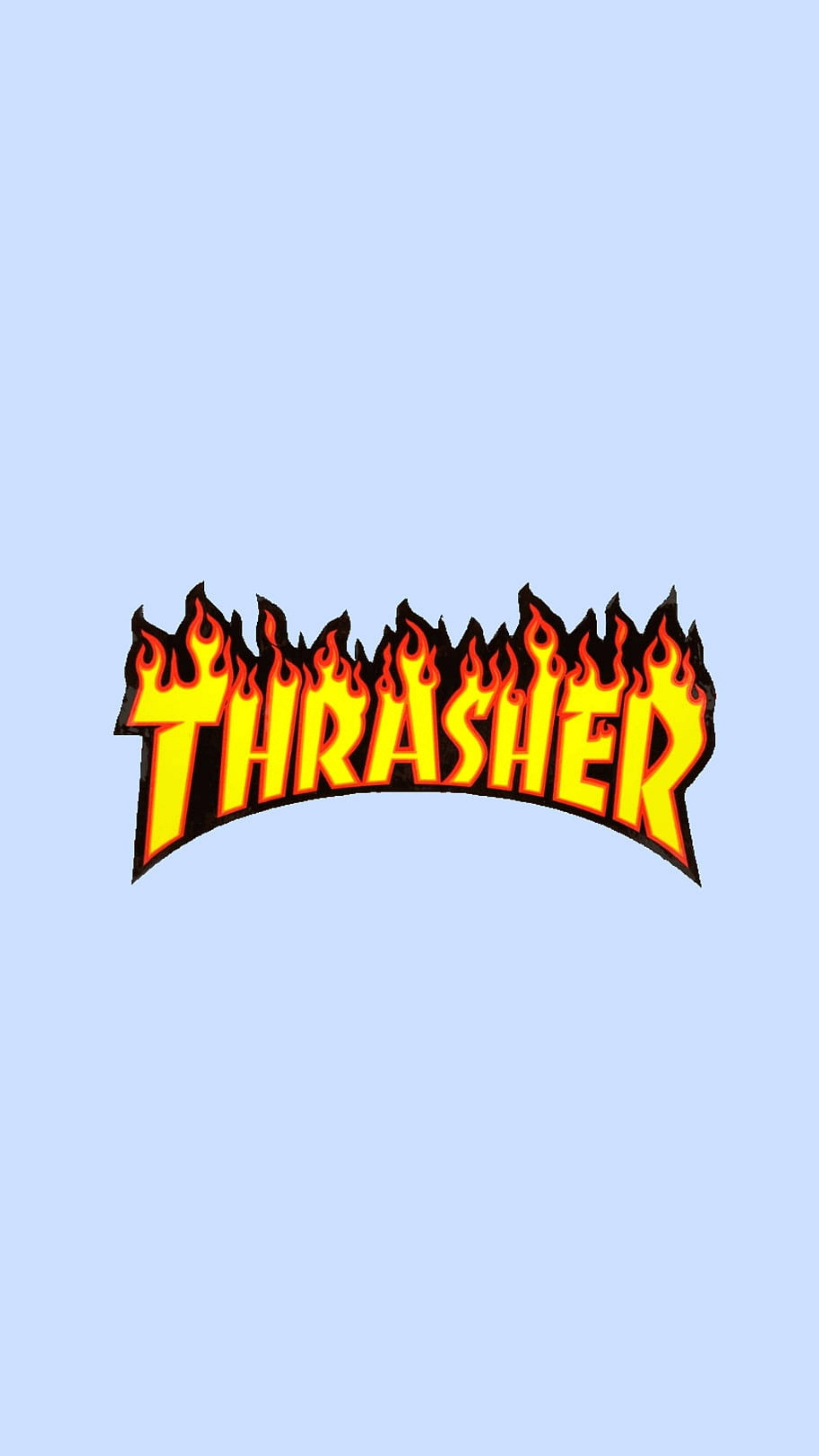 Download Thrasher On Blue Wallpaper Wallpapers Com