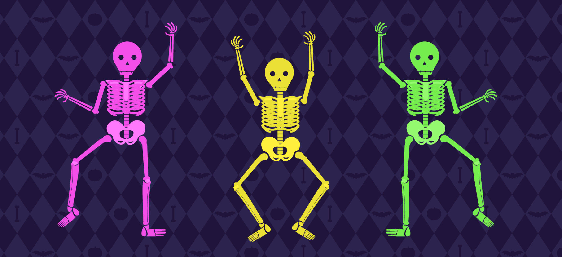 Three Funky Skeletons Background
