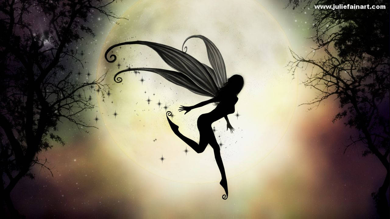Tiny Silhouette Fairy Background