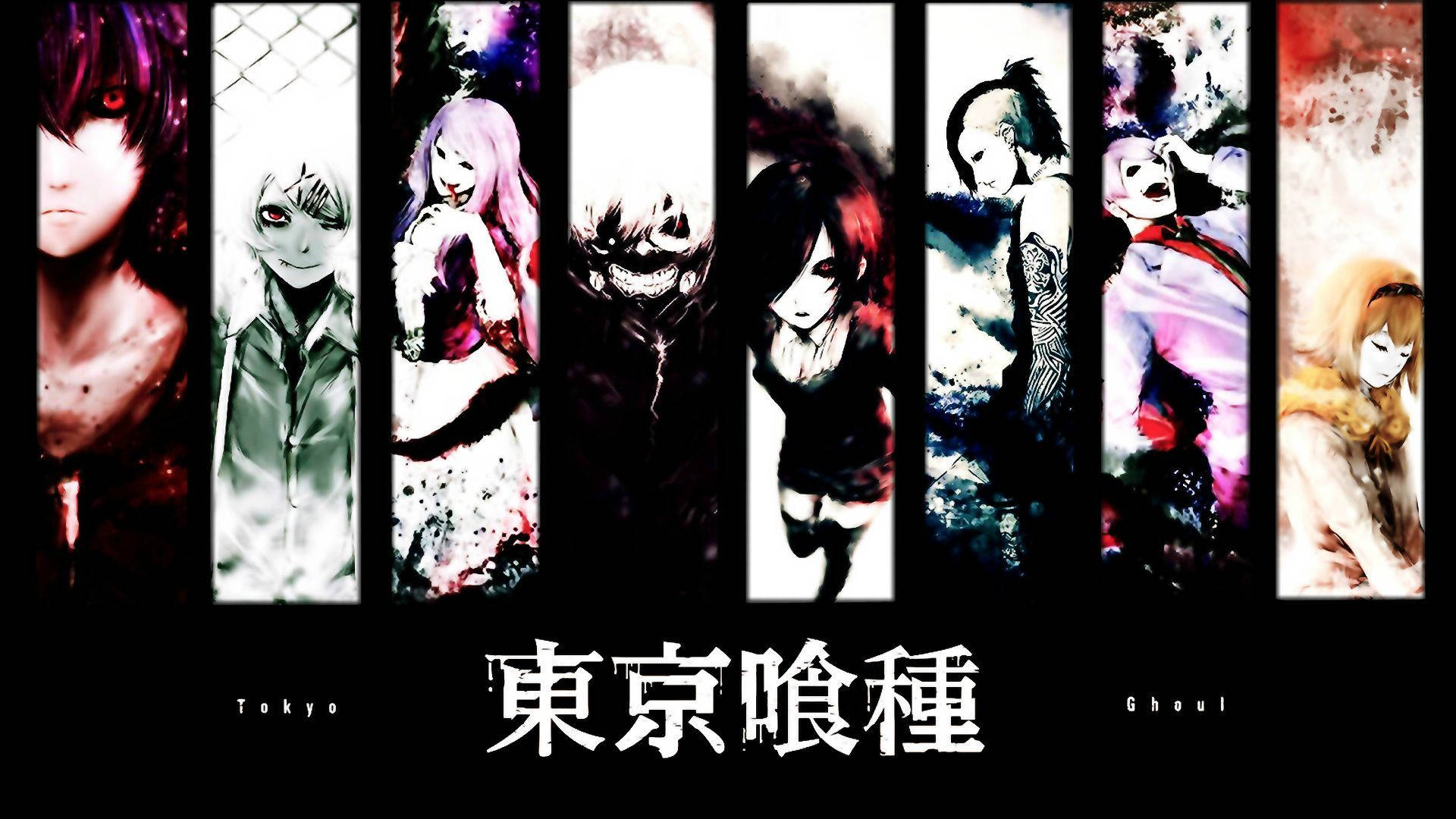 Tokyo Ghoul Characters Collage Background