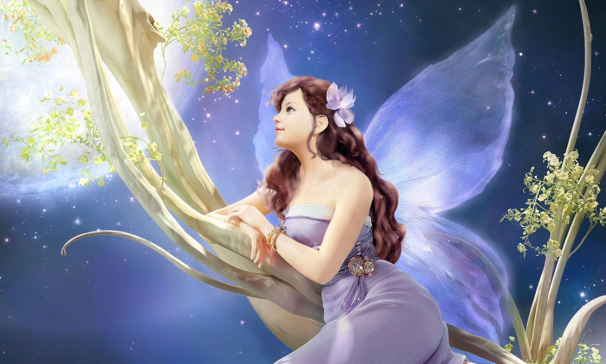 Tree Fairy Girl Background