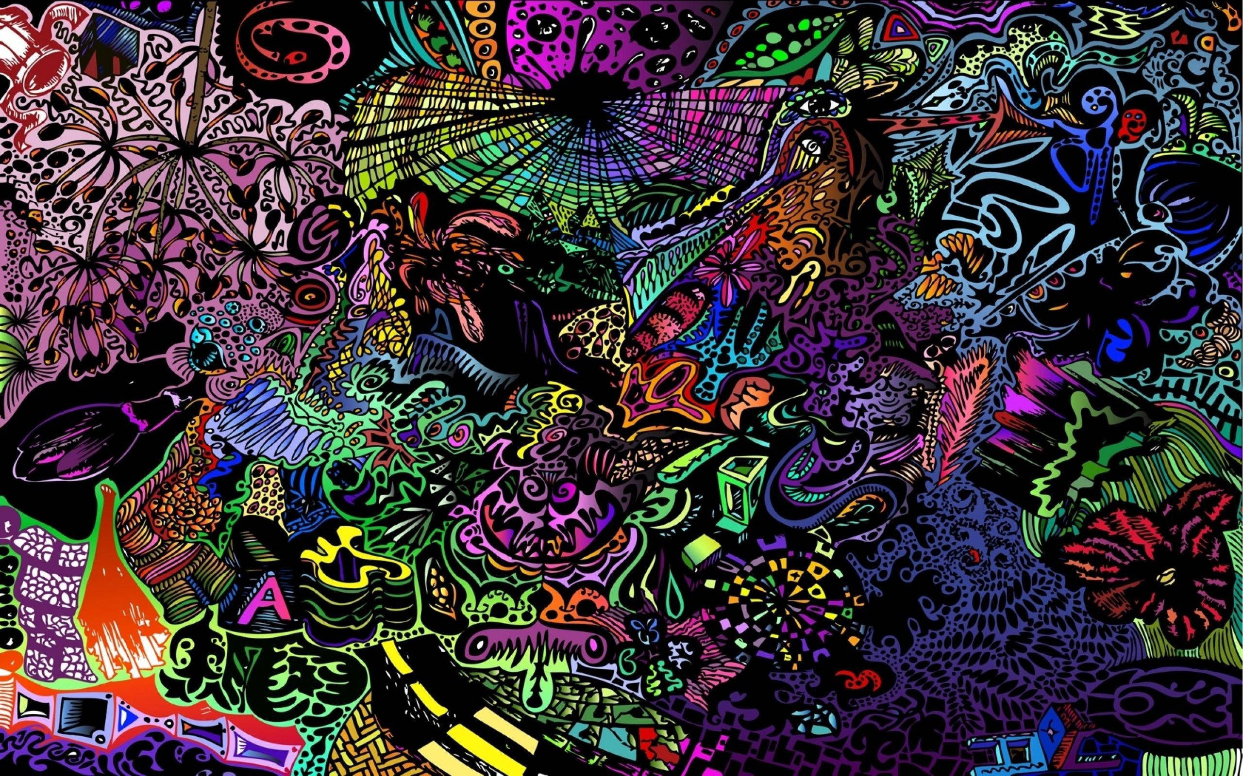 Download Trippy Dark Aesthetic Doodle Wallpaper 