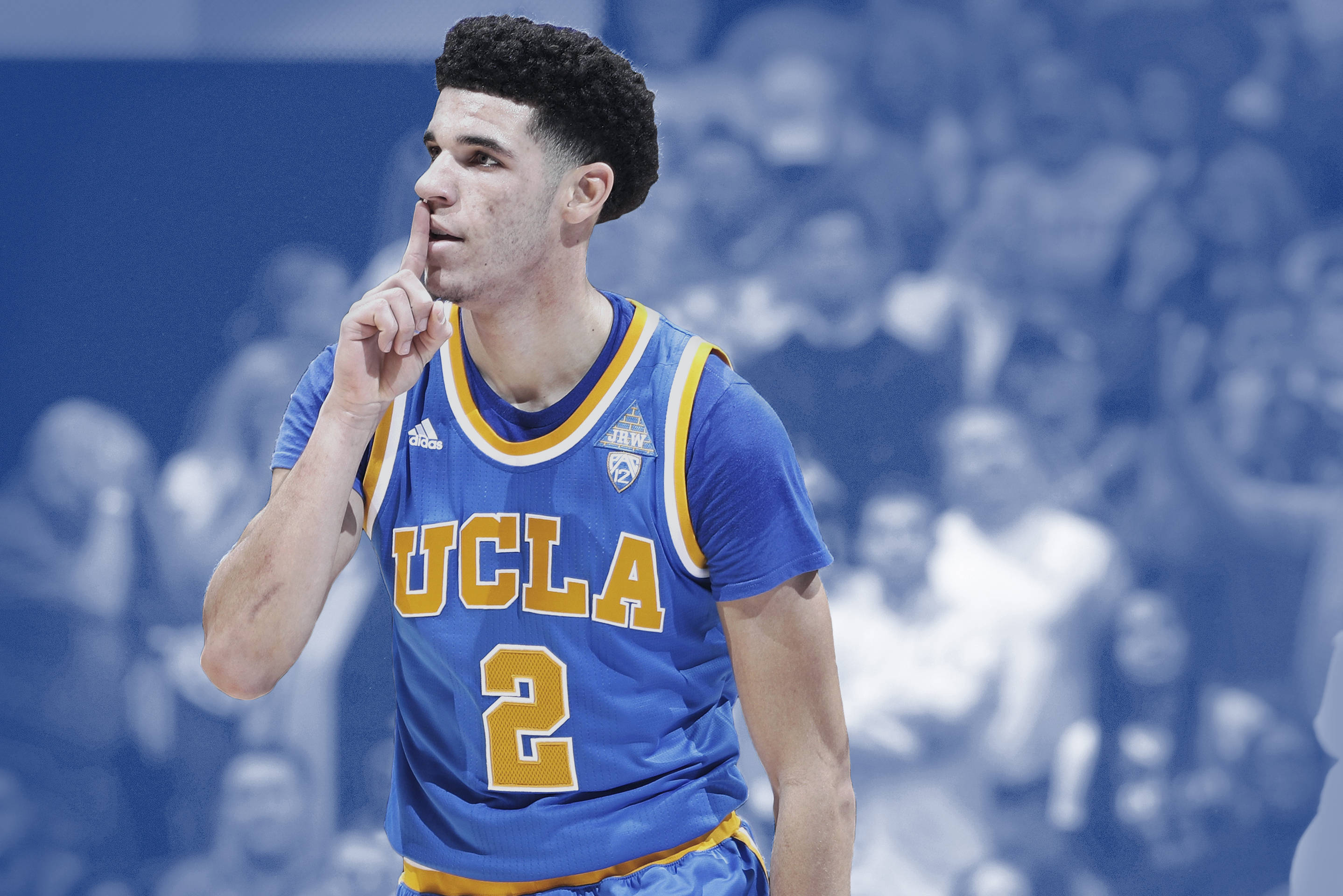 Download Ucla Lonzo Ball Shh Wallpaper | Wallpapers.com