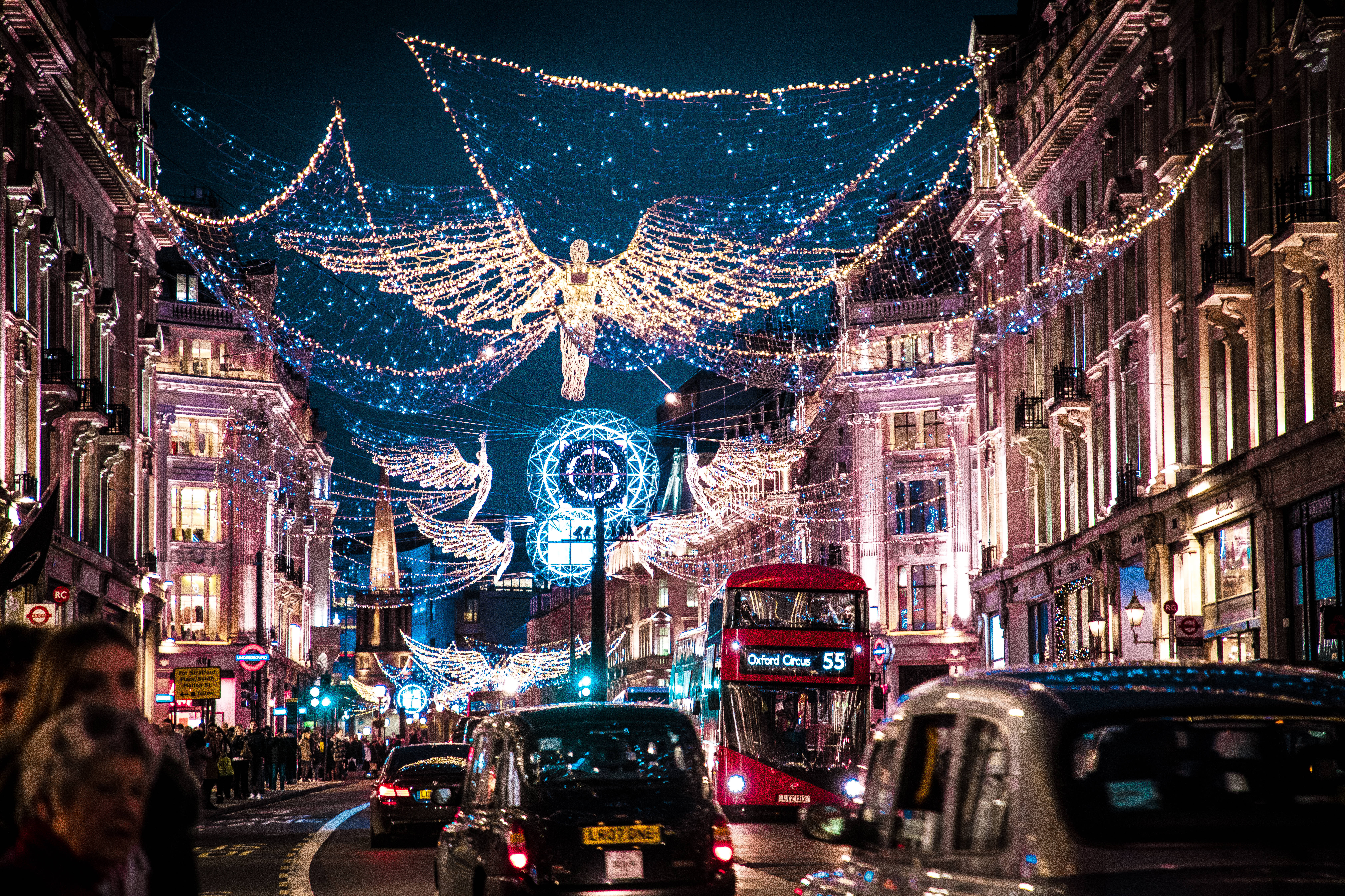 United Kingdom Christmas Lights Background