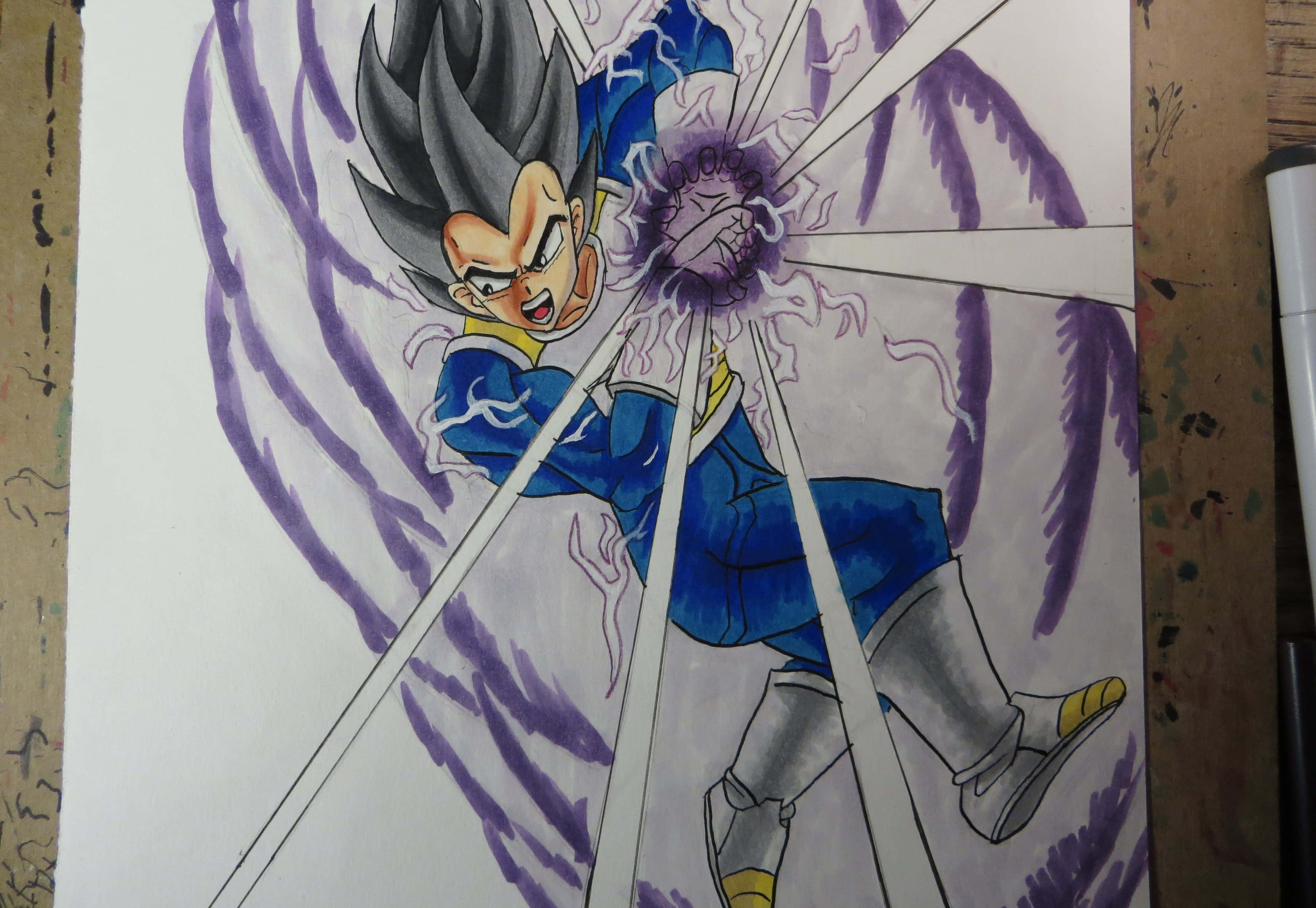 Download Vegeta Unleashing Galick Gun Attack Wallpaper | Wallpapers.com