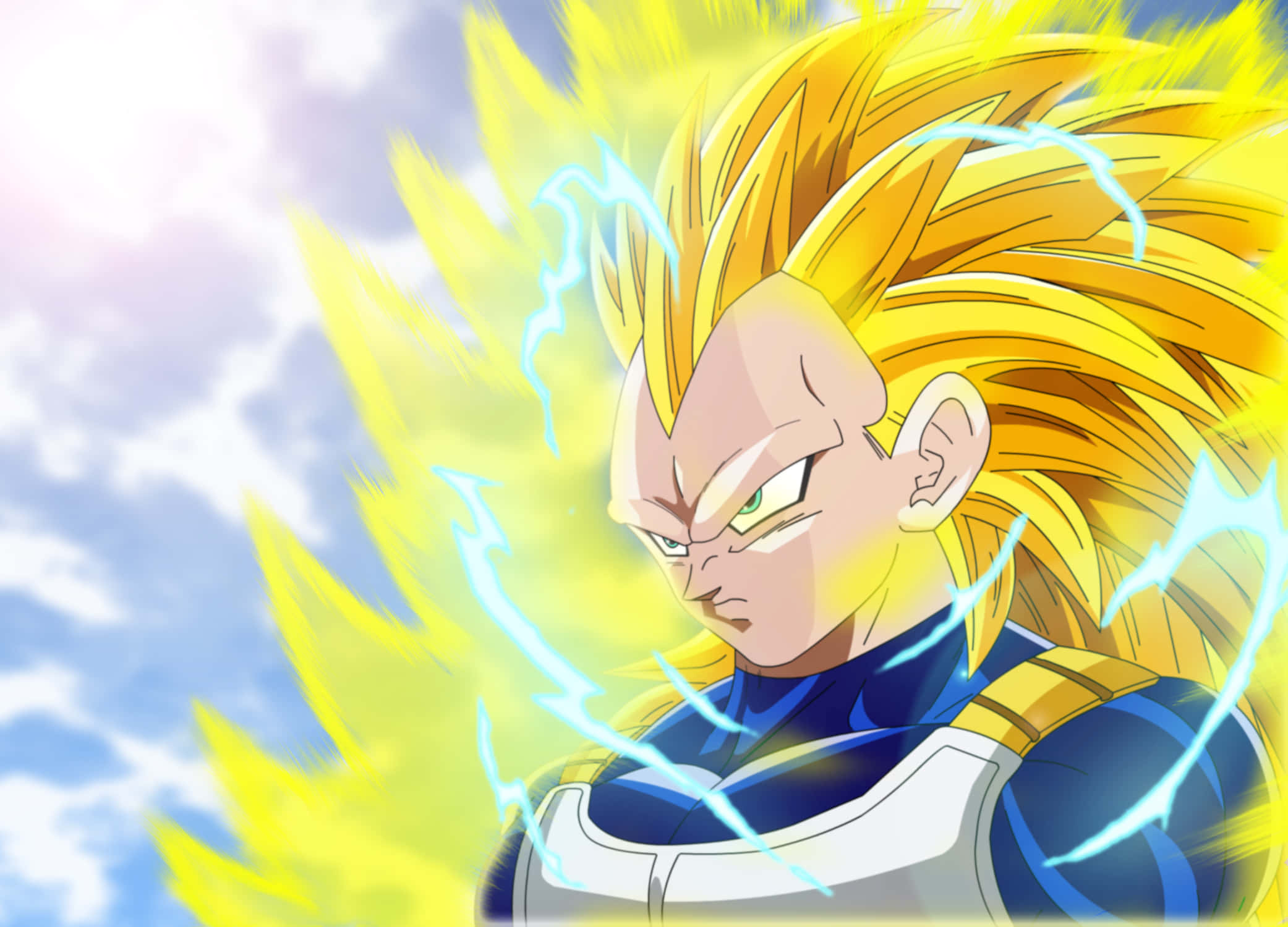 Download Vegeta Super Saiyan 3 Unleashing Power Wallpaper | Wallpapers.com