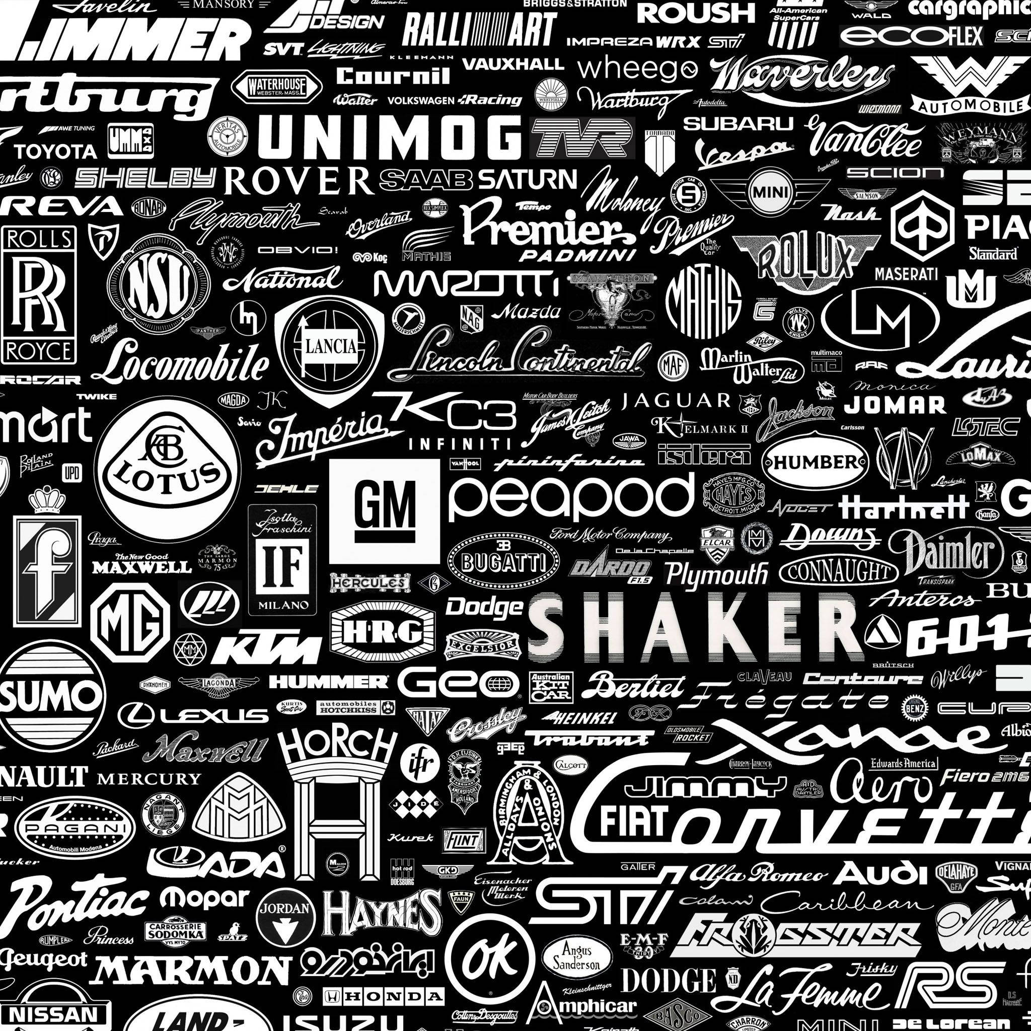 Vehicles Brand In Black And White Background