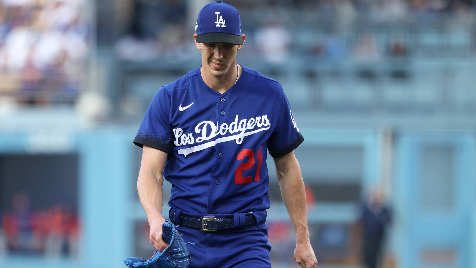 Download Walker Buehler Blue Uniform Wallpaper | Wallpapers.com